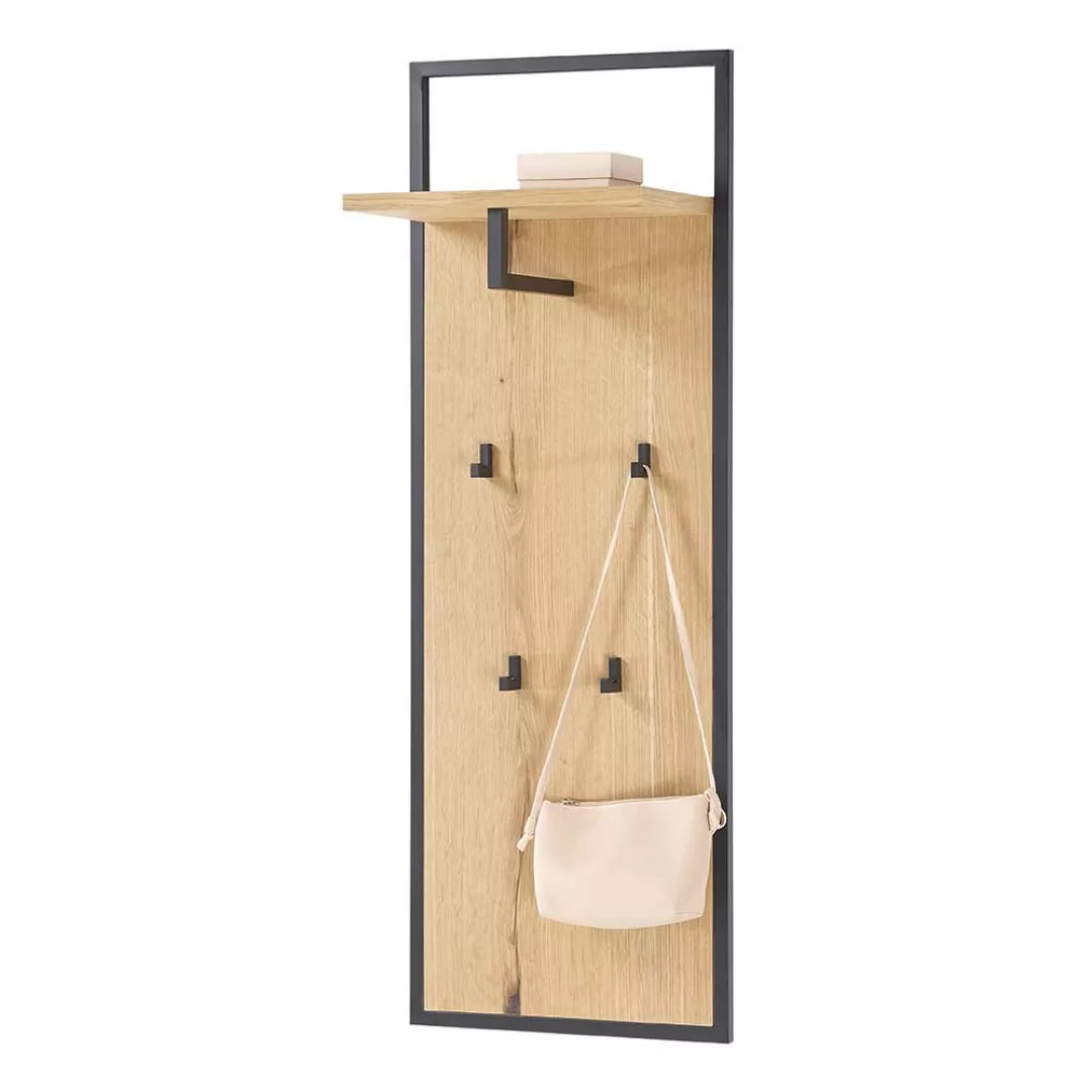 Wandgarderobe in modernem Design 4 Kleiderhaken 1 Hutablage günstig online kaufen