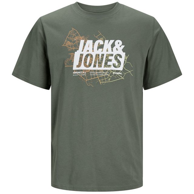 Jack & Jones Rundhalsshirt Jack&Jones XXL T-Shirt agavengrün Logoprint JCOM günstig online kaufen