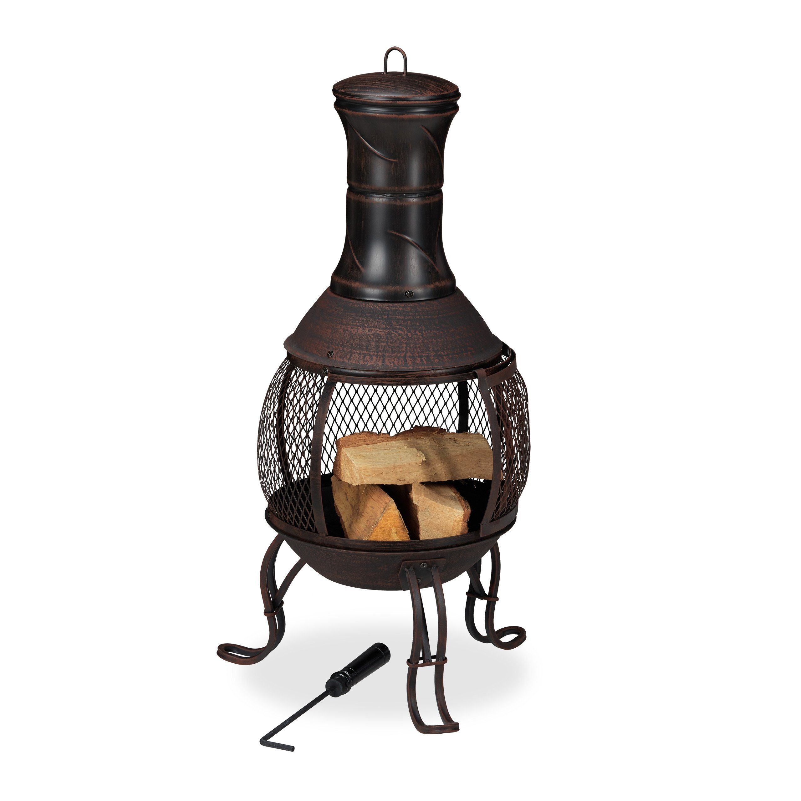 relaxdays Feuerschale Aztekenofen für Garten rot-bronze günstig online kaufen