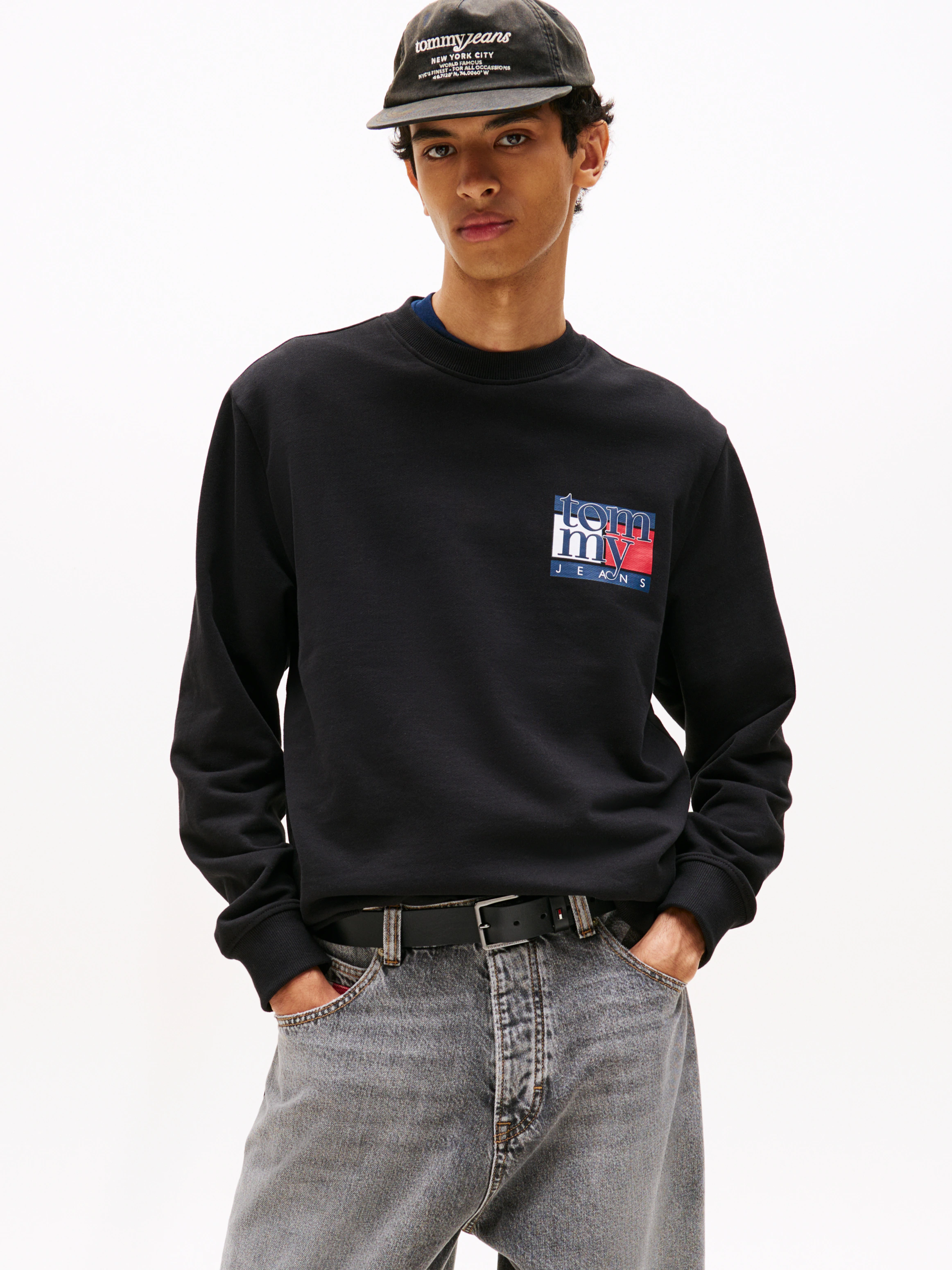 Tommy Jeans Sweatshirt "TJM RWB FLAG", Rundhals, regular fit, Print, Rippbü günstig online kaufen