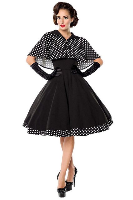 BELSIRA A-Linien-Kleid Swing-Kleid mit Cape Retro Rockabilly Jersey 50er Ja günstig online kaufen