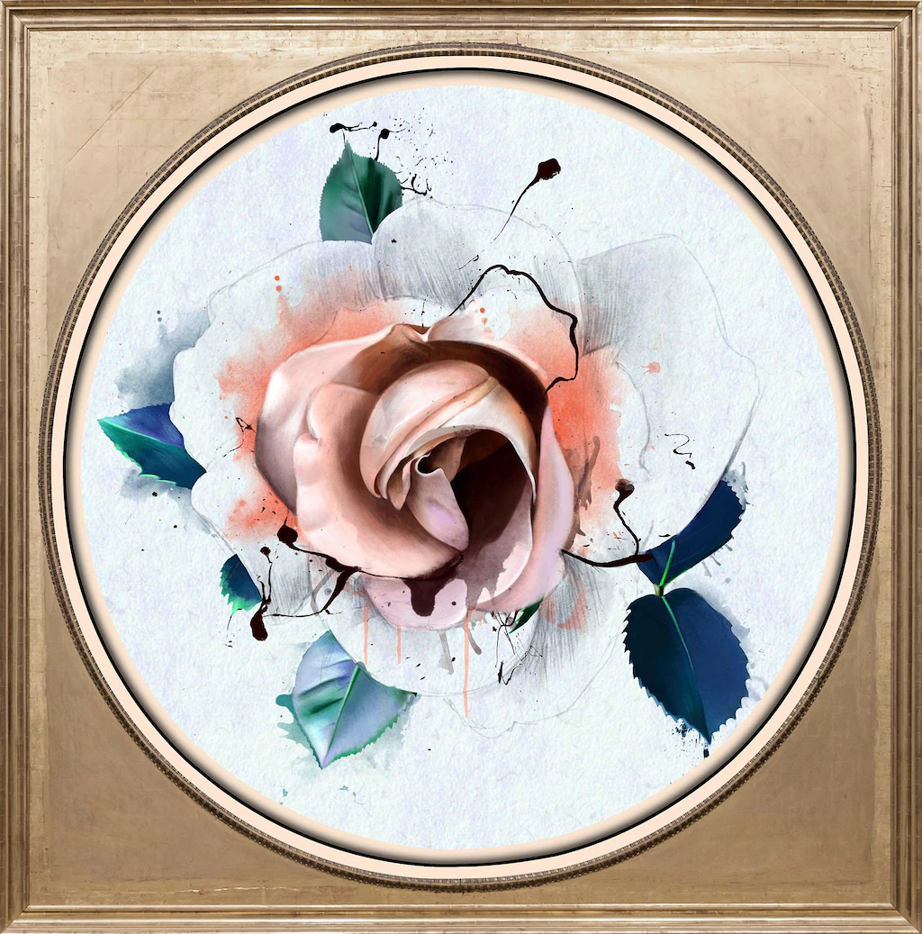 queence Acrylglasbild "Rose Pastell", Blumen-Blumenbilder-Kunst-Pflanzen-Pf günstig online kaufen