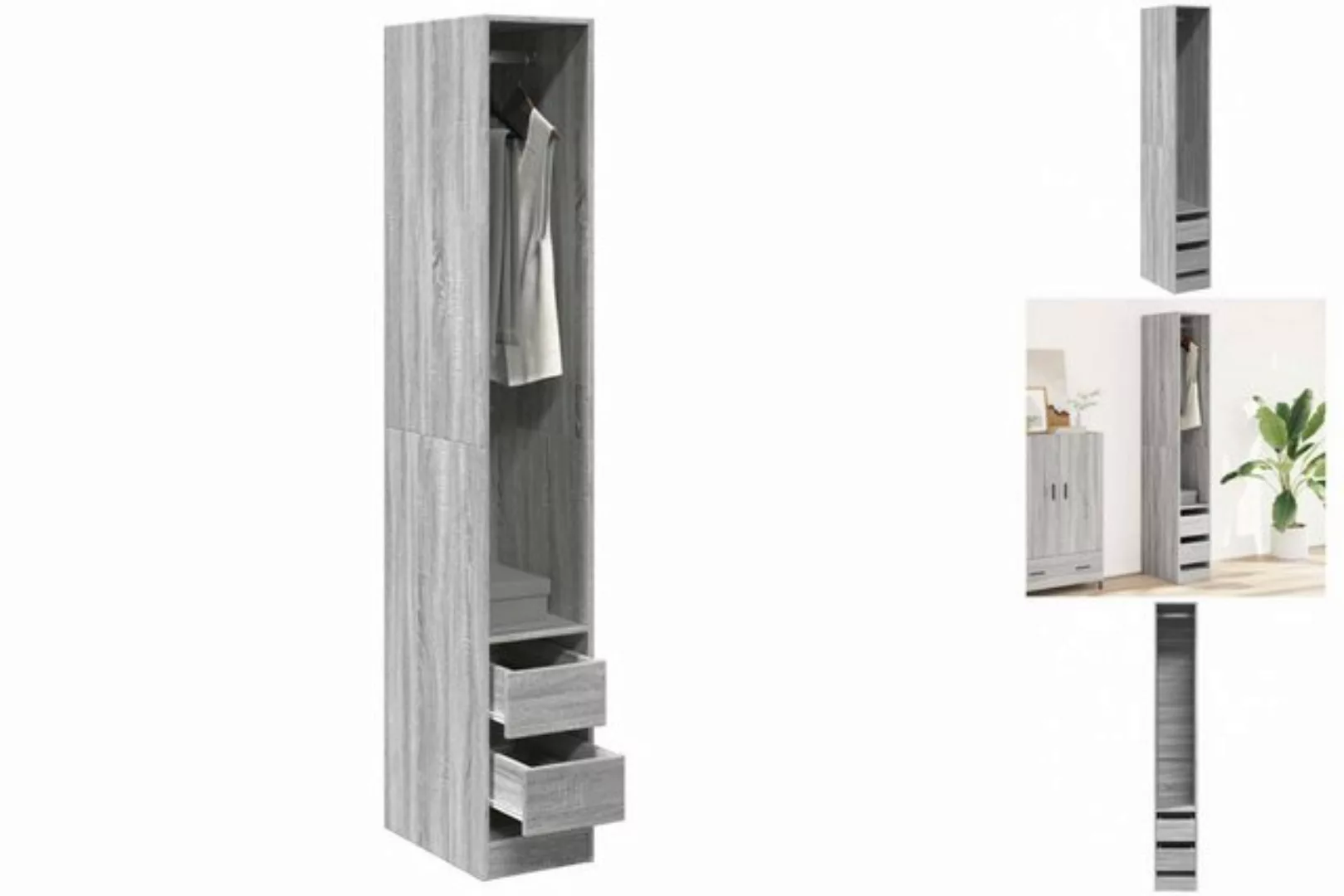 vidaXL Kleiderschrank Kleiderschrank Grau Sonoma 30x50x200 cm Holzwerkstoff günstig online kaufen