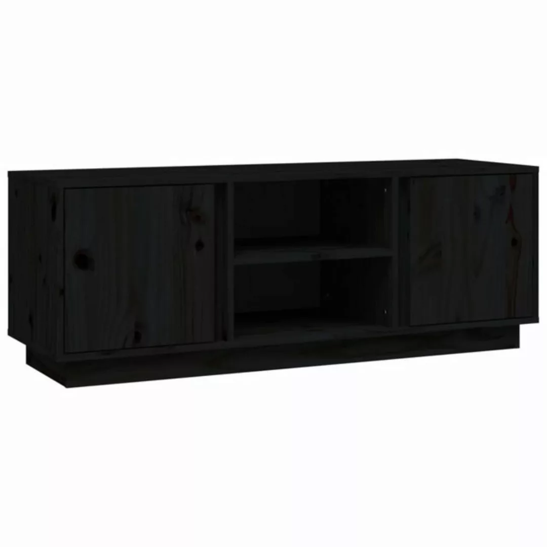 furnicato TV-Schrank Schwarz 110x35x40,5 cm Massivholz Kiefer (1-St) günstig online kaufen