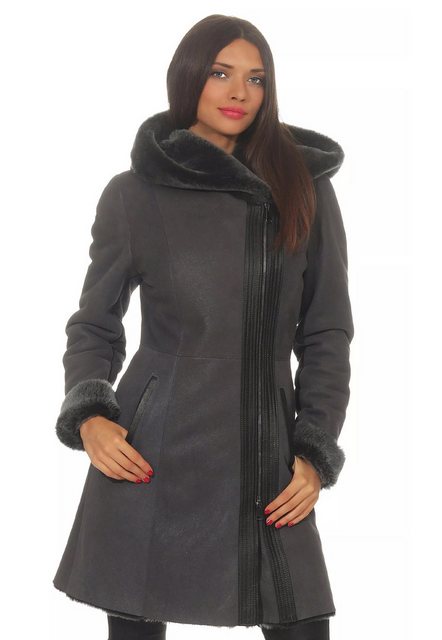 Hollert Winterjacke Lammfell Wintermantel Kate Dunkelgrau günstig online kaufen