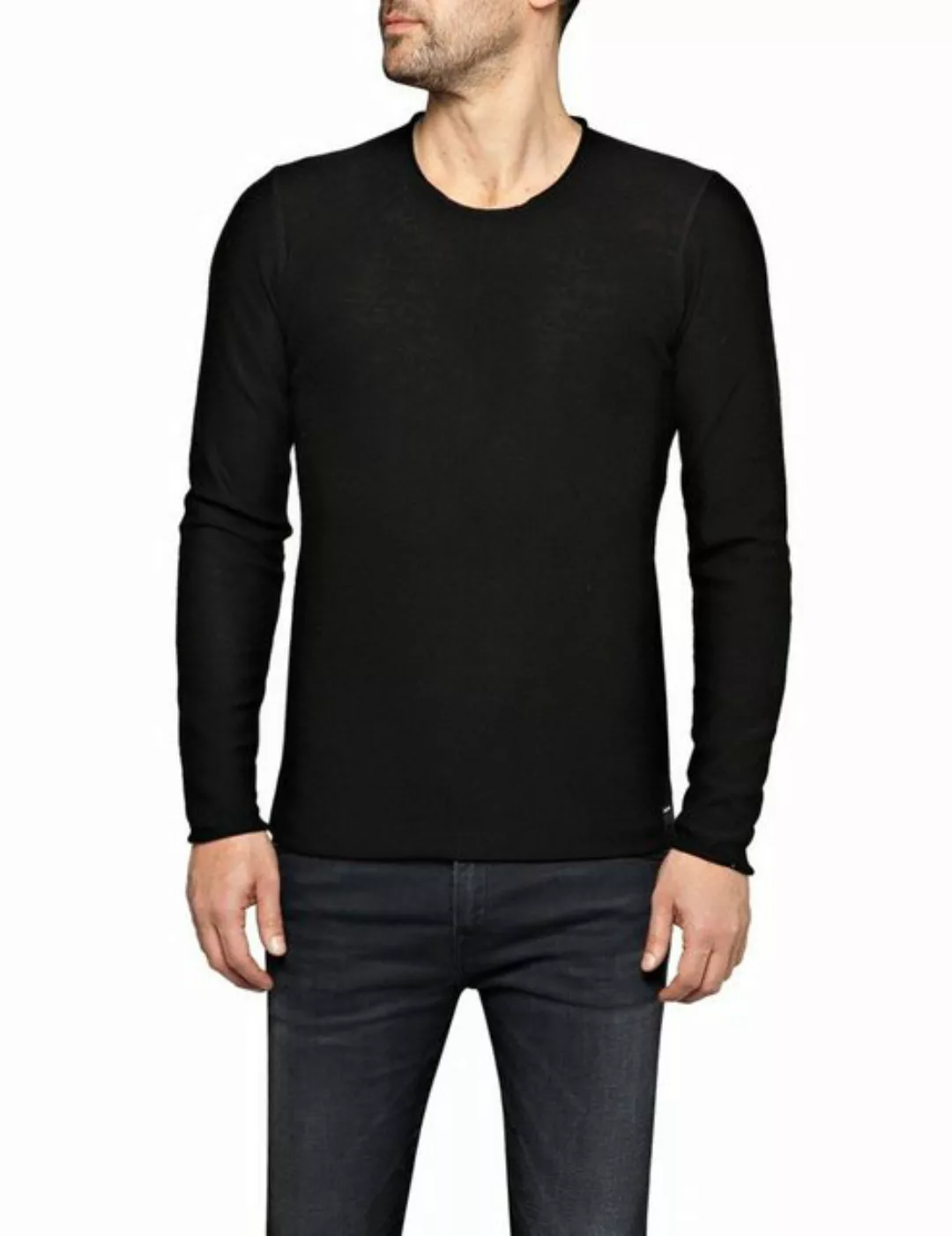 Replay Einfarbiger Pullover Mit Rundhalsausschnitt L Black günstig online kaufen