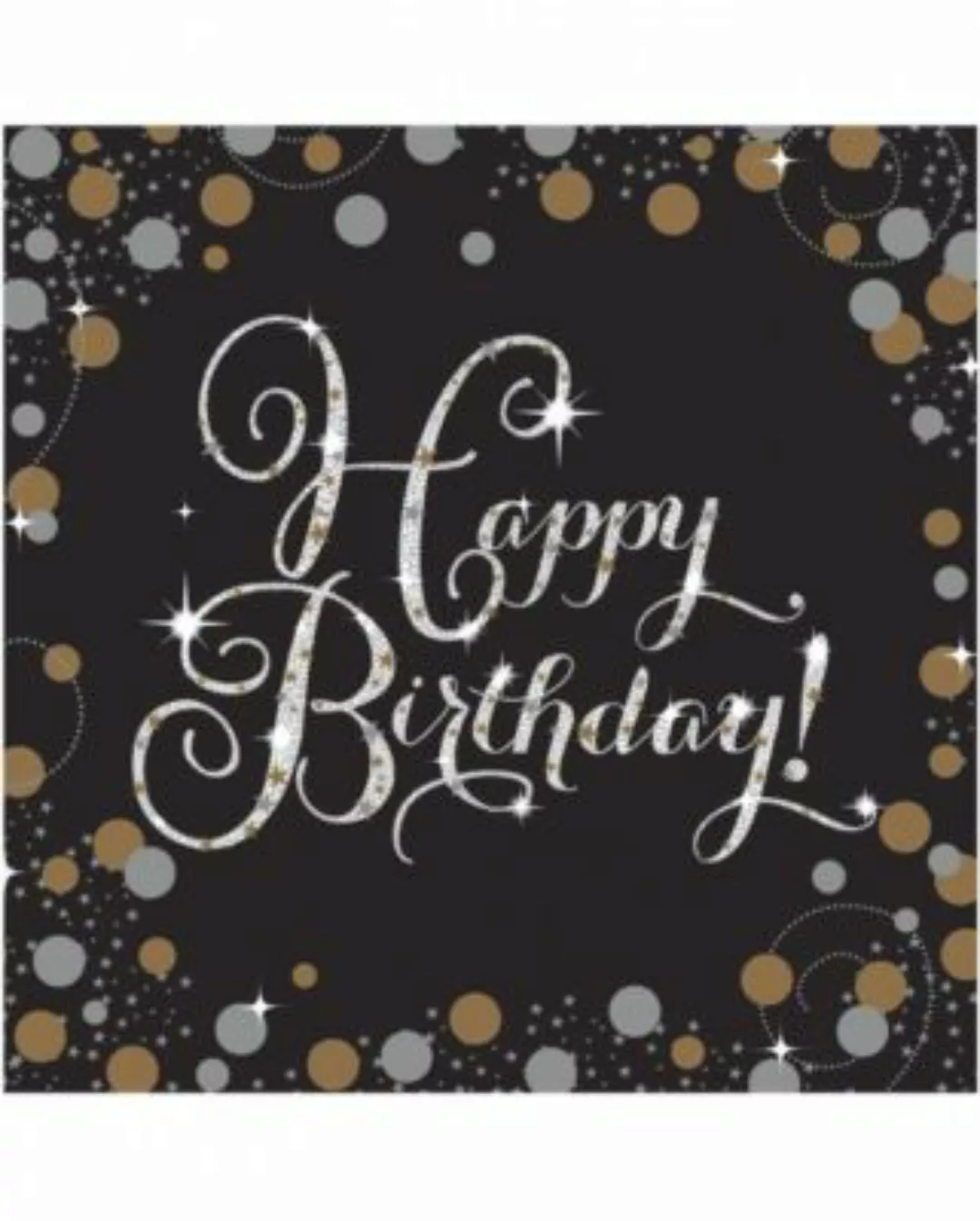 Amscan 16 Papier Einweg-Servietten Happy Birthday einen glamourösen Geburts günstig online kaufen