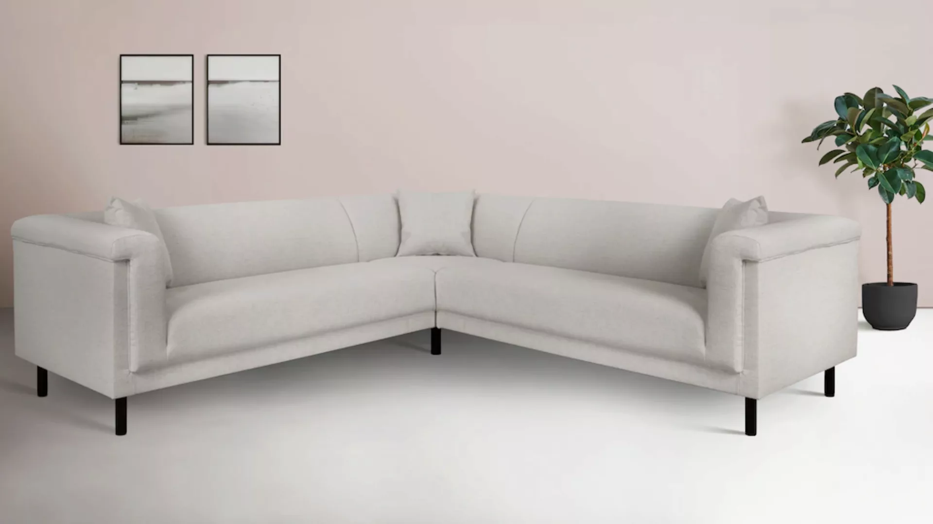 INOSIGN Ecksofa "AGNIA L-Form B/T/H: 244/244/71 cm", incl. Zierkissen, glei günstig online kaufen