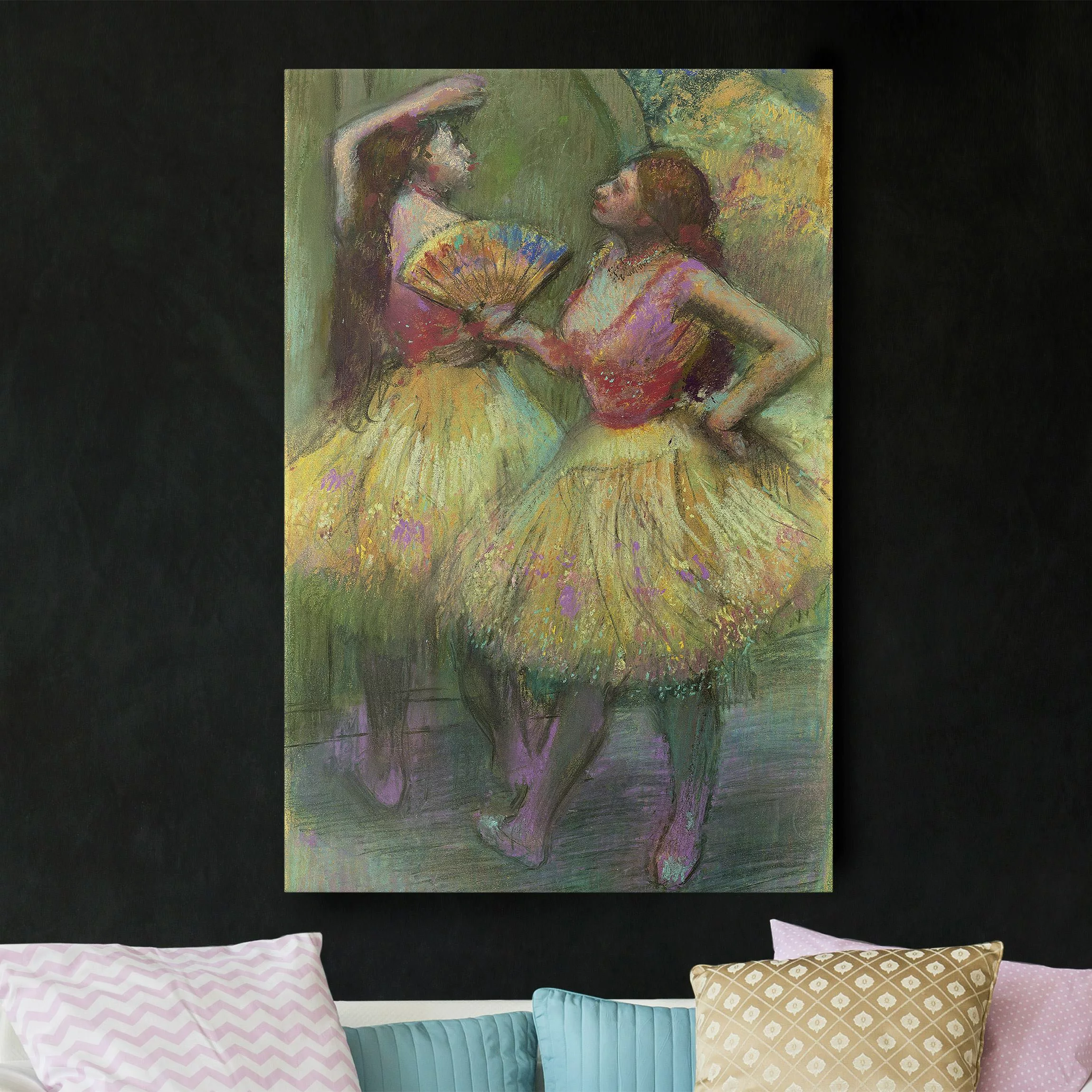 Leinwandbild Kunstdruck - Hochformat Edgar Degas - Zwei Tänzerinnen günstig online kaufen