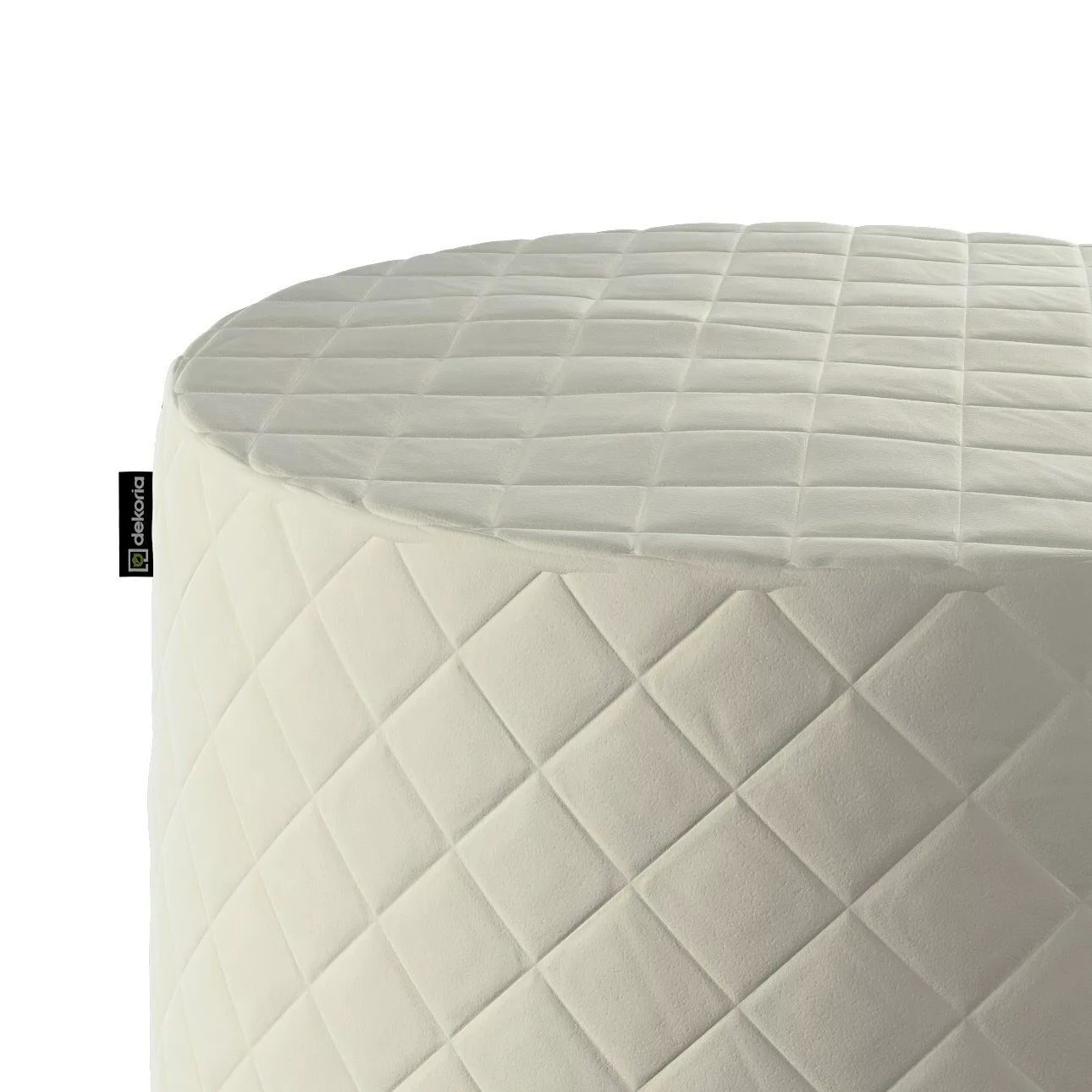 Pouf Barrel gesteppt, altweiß, ø 40 x 40 cm, Velvet (704-10) günstig online kaufen