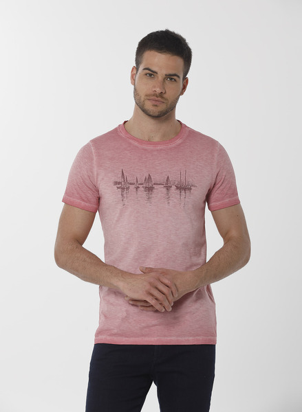 Cold Pigment Dyed T-shirt Aus Bio-baumwolle Mit Print günstig online kaufen