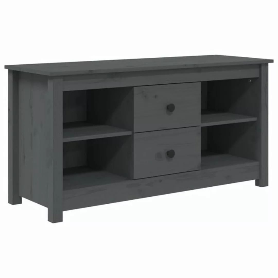 furnicato TV-Schrank Grau 103x36,5x52 cm Massivholz Kiefer günstig online kaufen