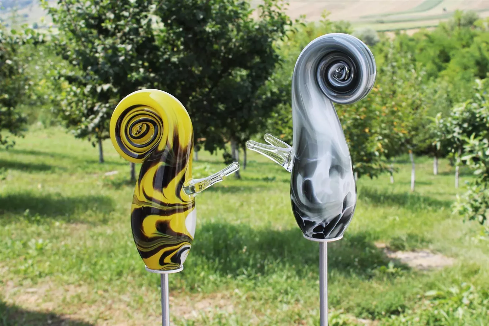 Schnecke Gartendekoration Skulptur Tierfigur Glas Handmade 25cm inkl Stab b günstig online kaufen