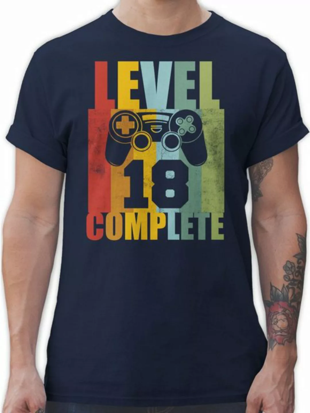 Shirtracer T-Shirt Level Eighteen complete Vintage 18. Geburtstag günstig online kaufen