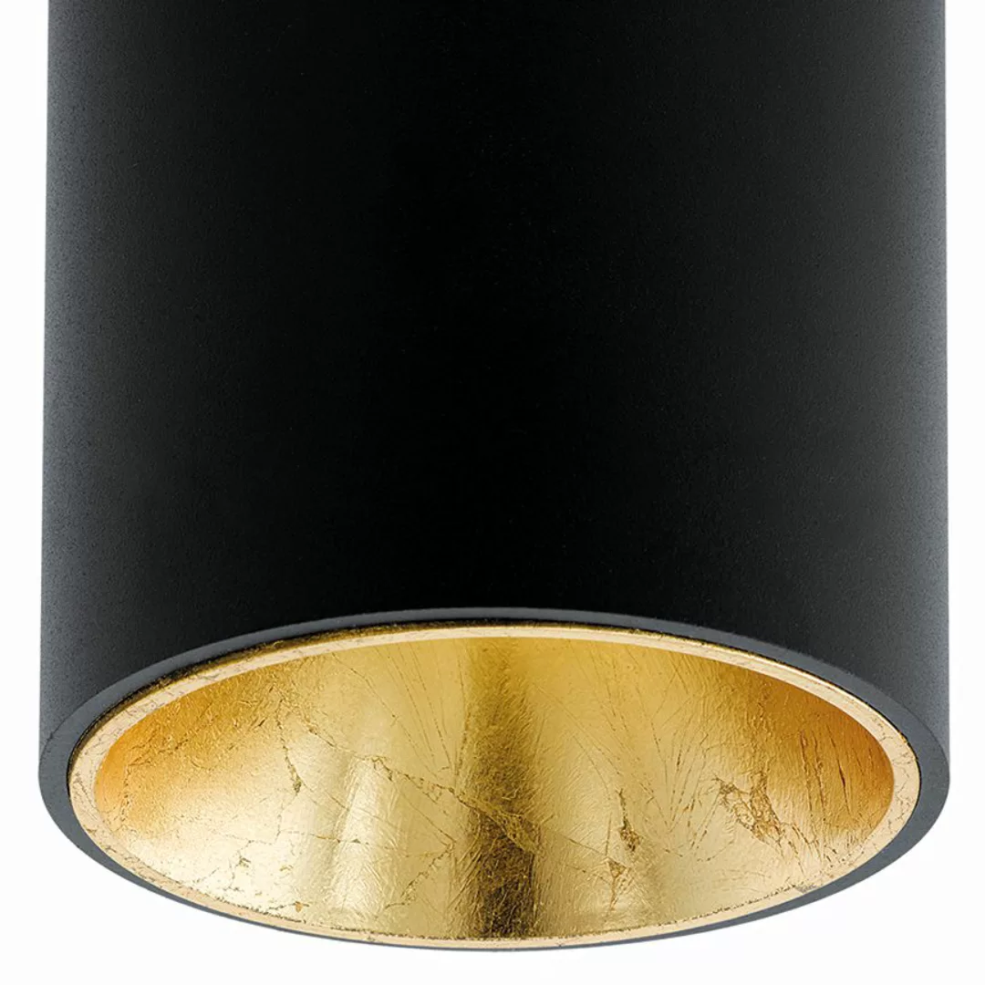 LED-Deckenlampe Polasso rund, schwarz-gold günstig online kaufen