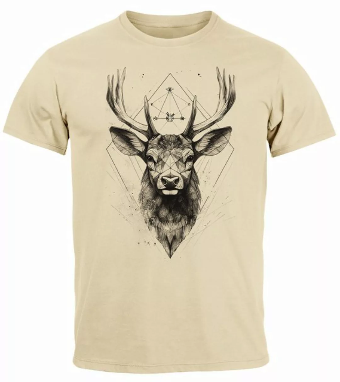 Neverless Print-Shirt Herren T-Shirt Hirsch Trachtenshirt Tiermotiv WildTie günstig online kaufen