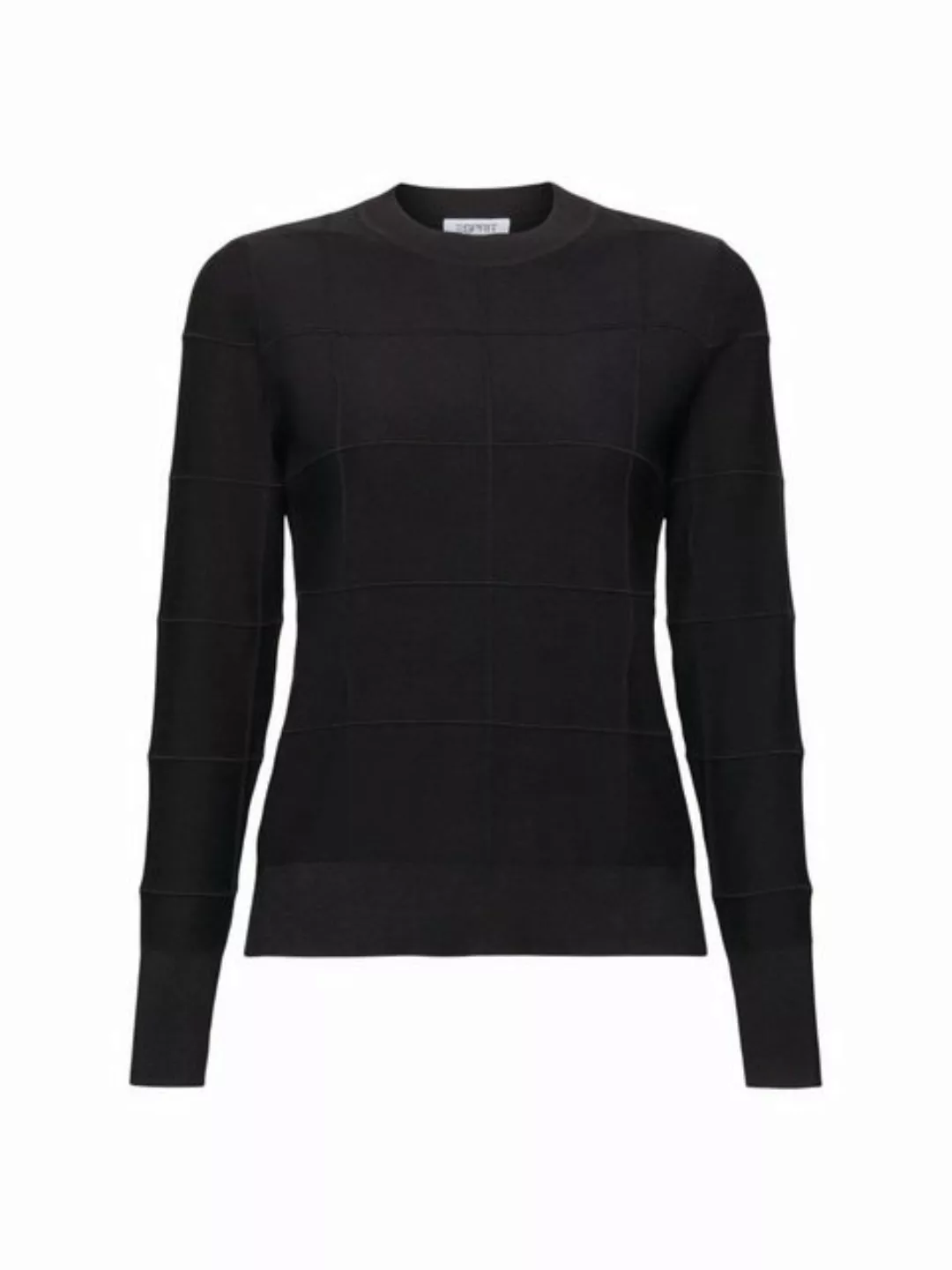 Esprit Rundhalspullover Strukturierter Pullover mit tonalem Gittermuster günstig online kaufen