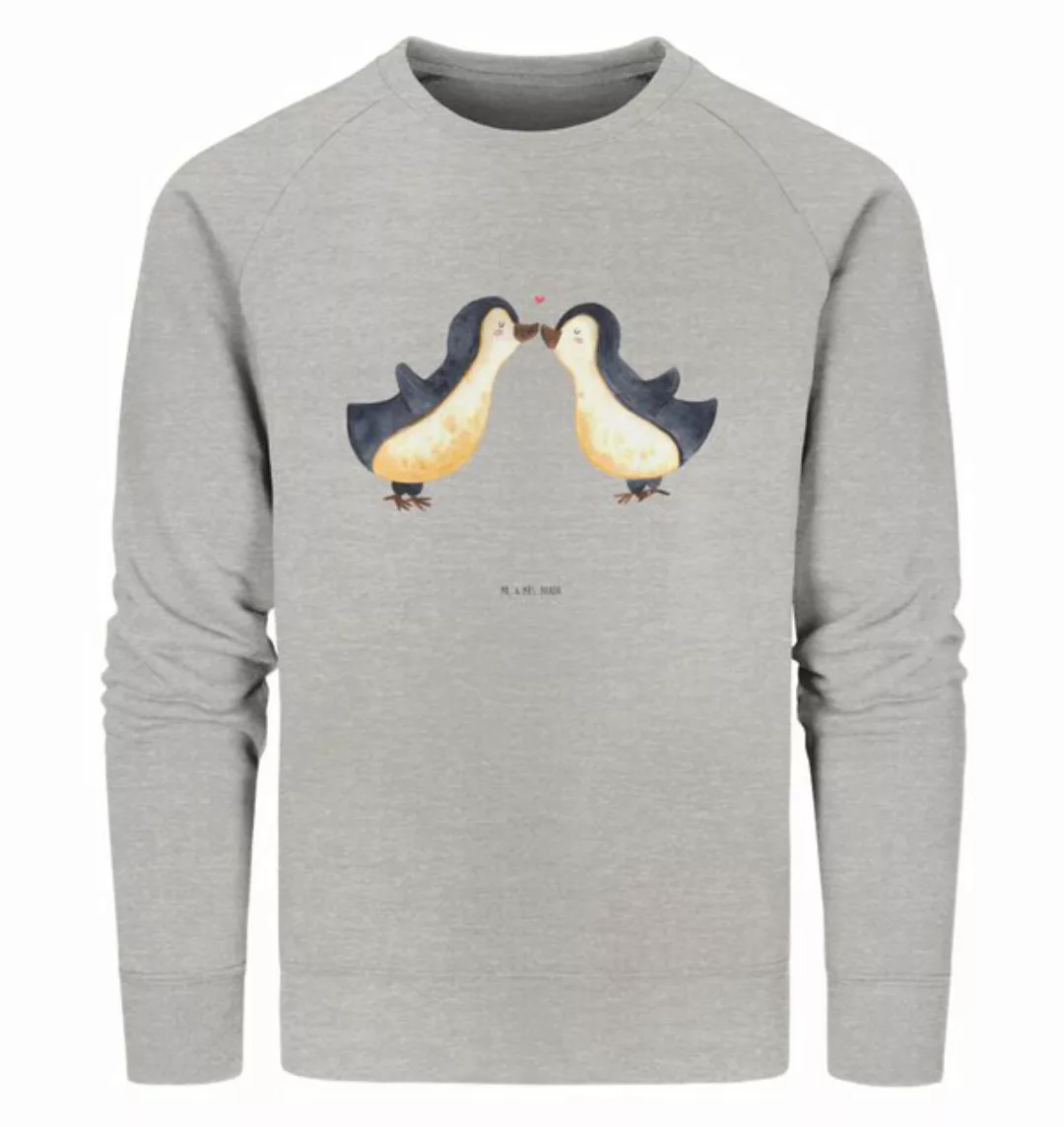 Mr. & Mrs. Panda Longpullover Größe M Pinguine Kuss - Heather Grey - Gesche günstig online kaufen