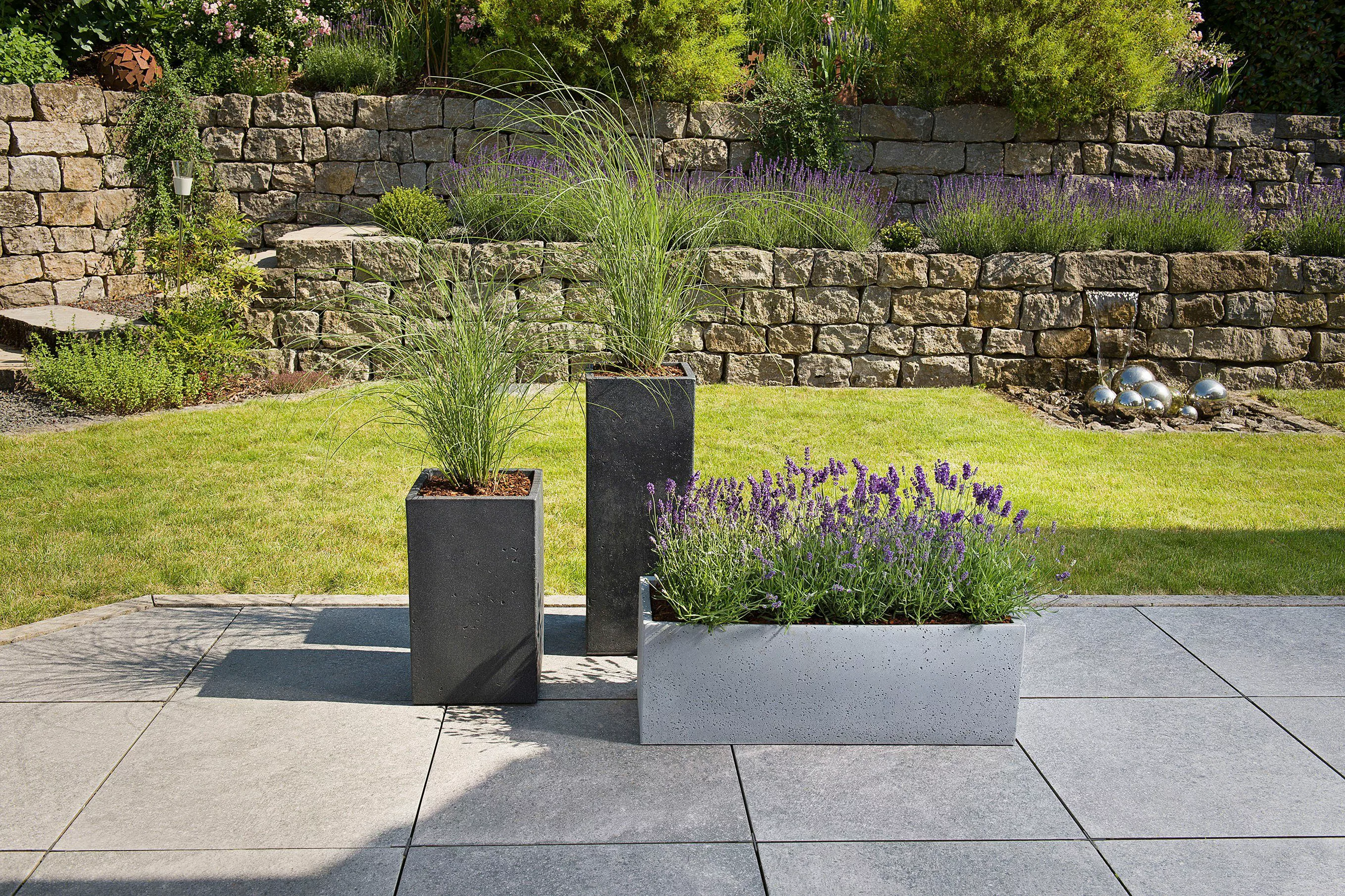 Scheurich Pflanzgefäß C-Cube Long 80 cm Stony Black günstig online kaufen