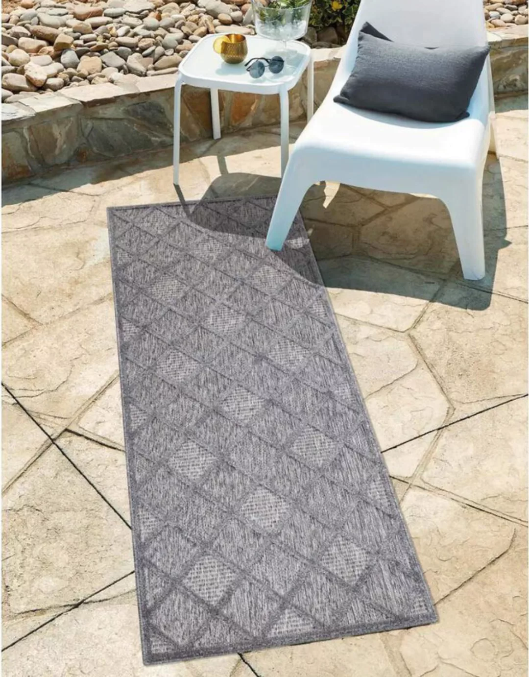 Carpet City Teppich »In-& Outdoorteppich Santorini 457, 3D-Effekt, Raute-Lo günstig online kaufen