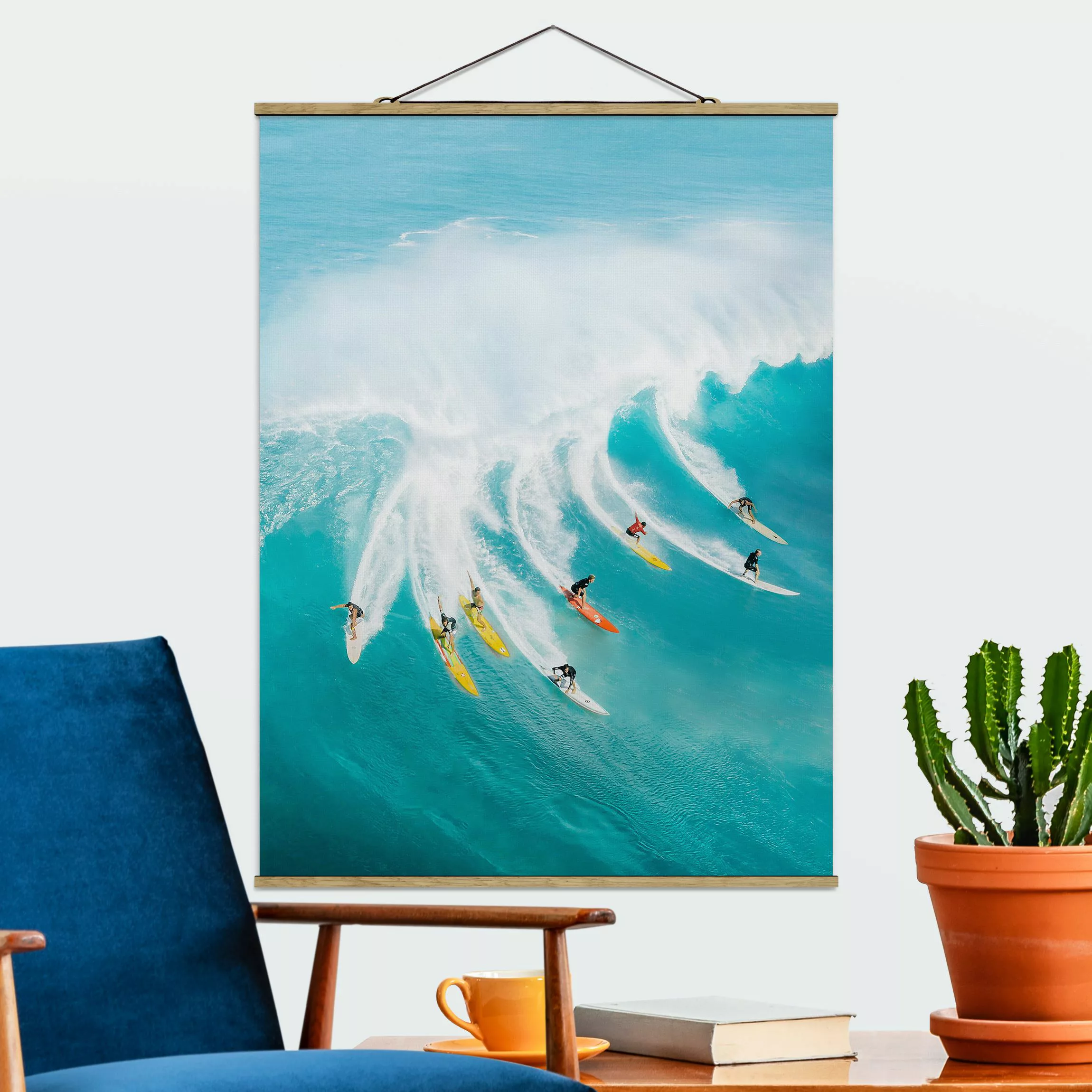 Stoffbild mit Posterleisten Einfach Surfen günstig online kaufen