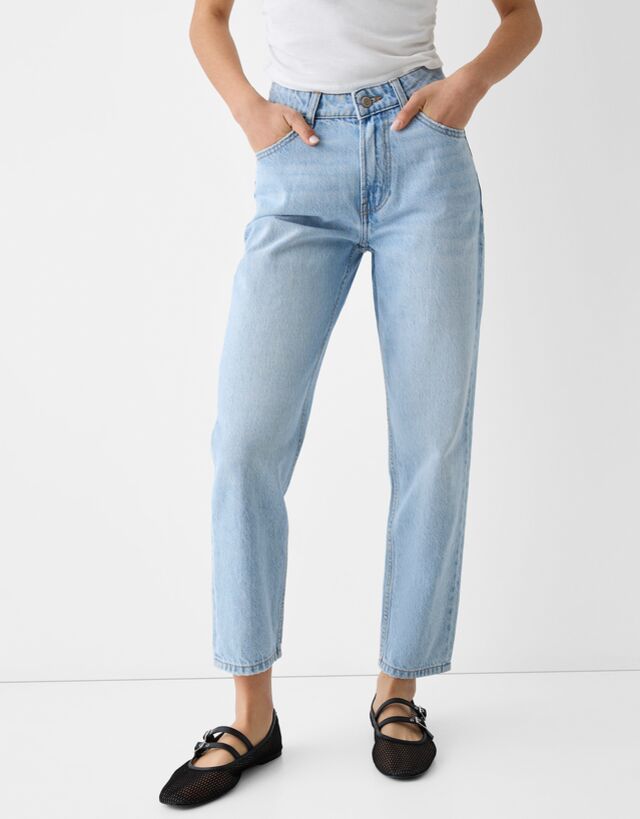 Bershka Mom-Jeans Bskteen 36 Ausgewaschenes Blau günstig online kaufen