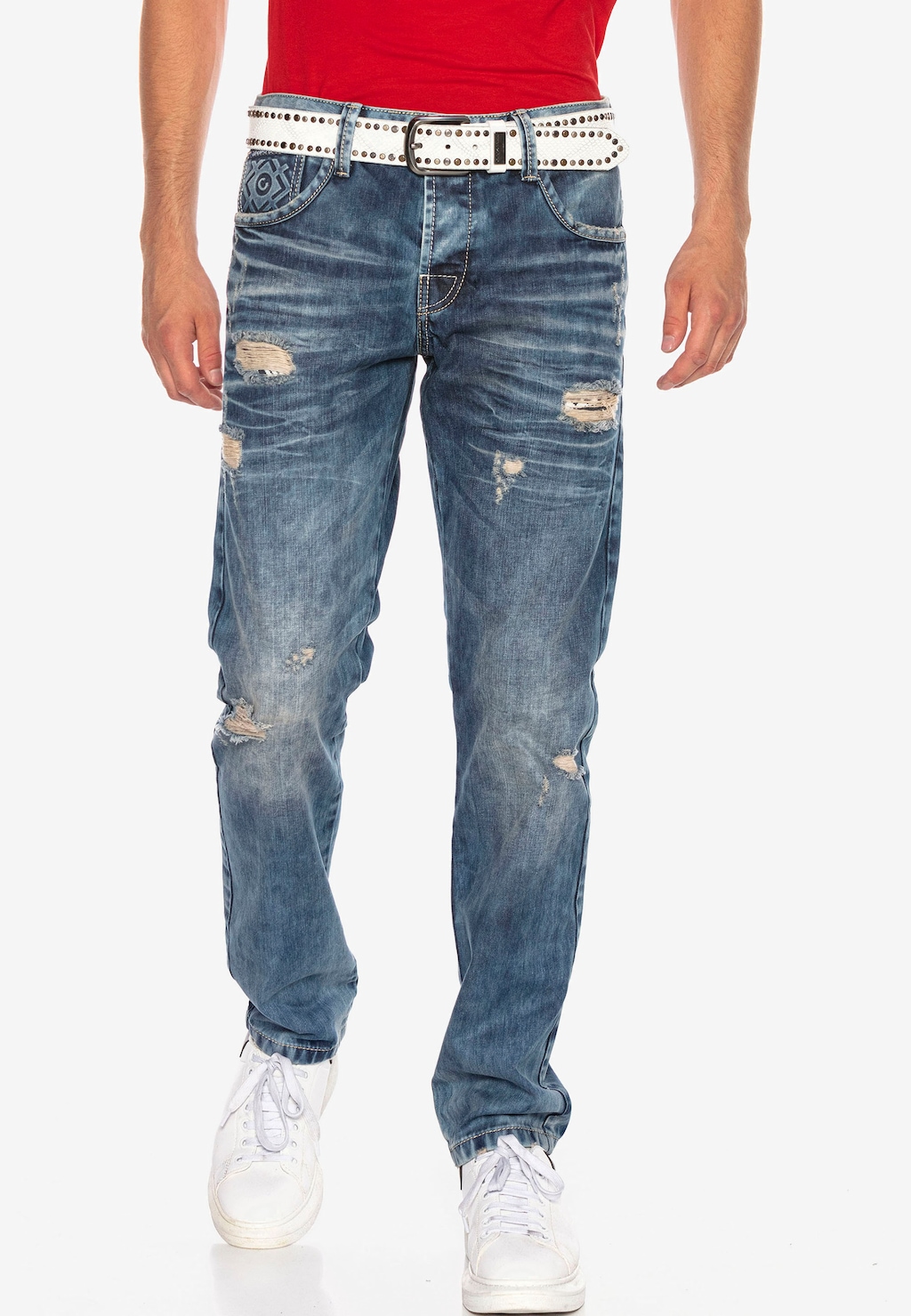 Cipo & Baxx Straight-Jeans, im modischen Destroyed-Look günstig online kaufen