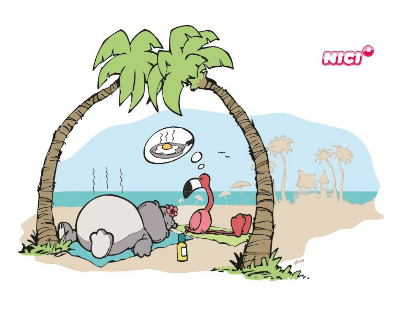 Wandtattoo Kinderzimmer NICI - Happy Summer - Einsame Insel günstig online kaufen
