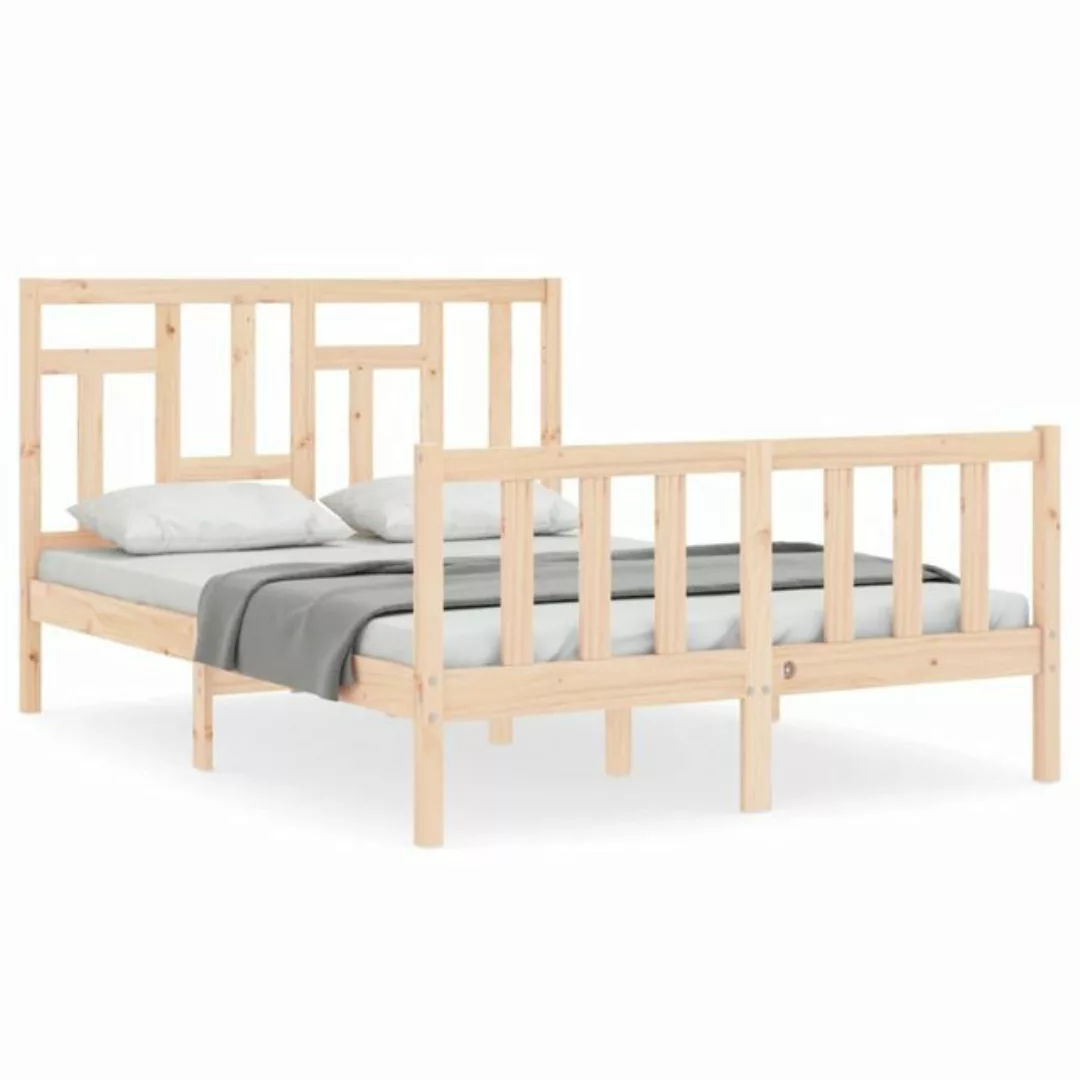 vidaXL Bett Massivholzbett mit Kopfteil 140x190 cm günstig online kaufen