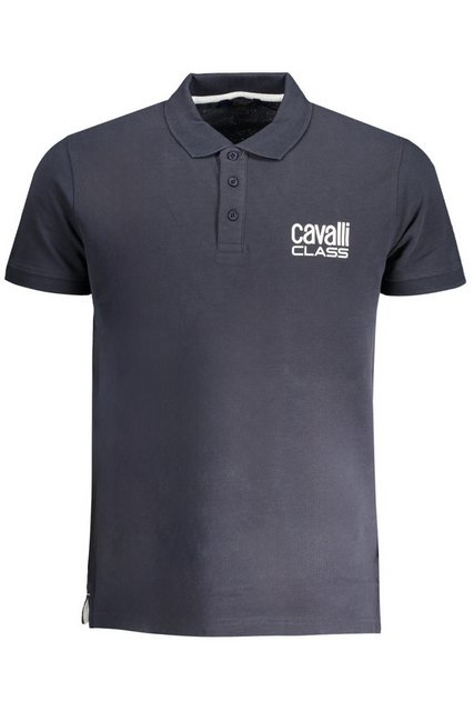 Cavalli Class Poloshirt Herren Kurzarm-Poloshirt Blau mit Druck und günstig online kaufen