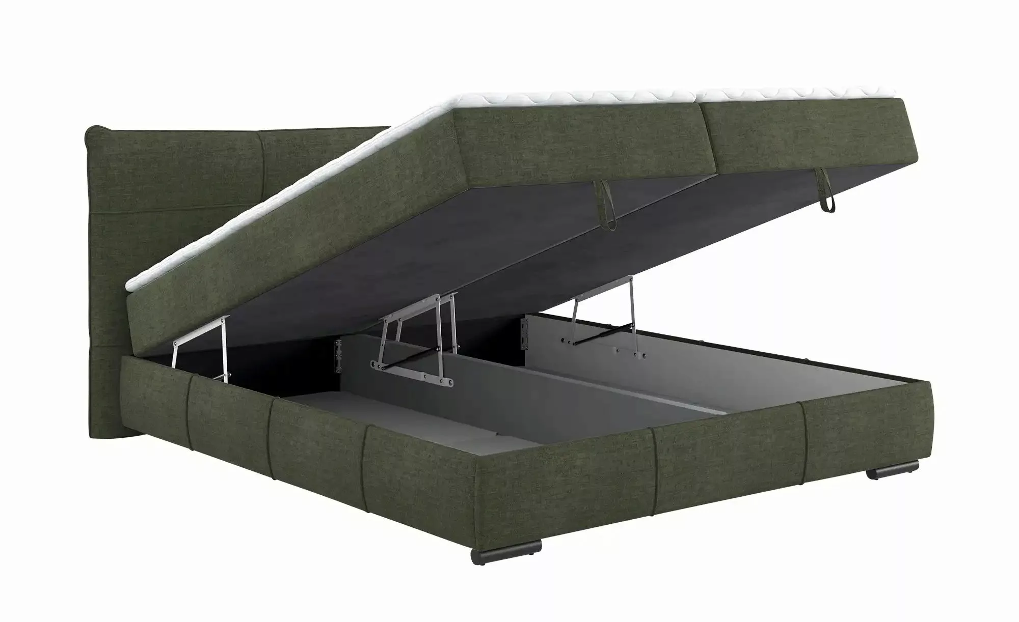 Boxbett mit Stauraum  Margam ¦ grün ¦ Maße (cm): B: 205 H: 109 Betten > Pol günstig online kaufen