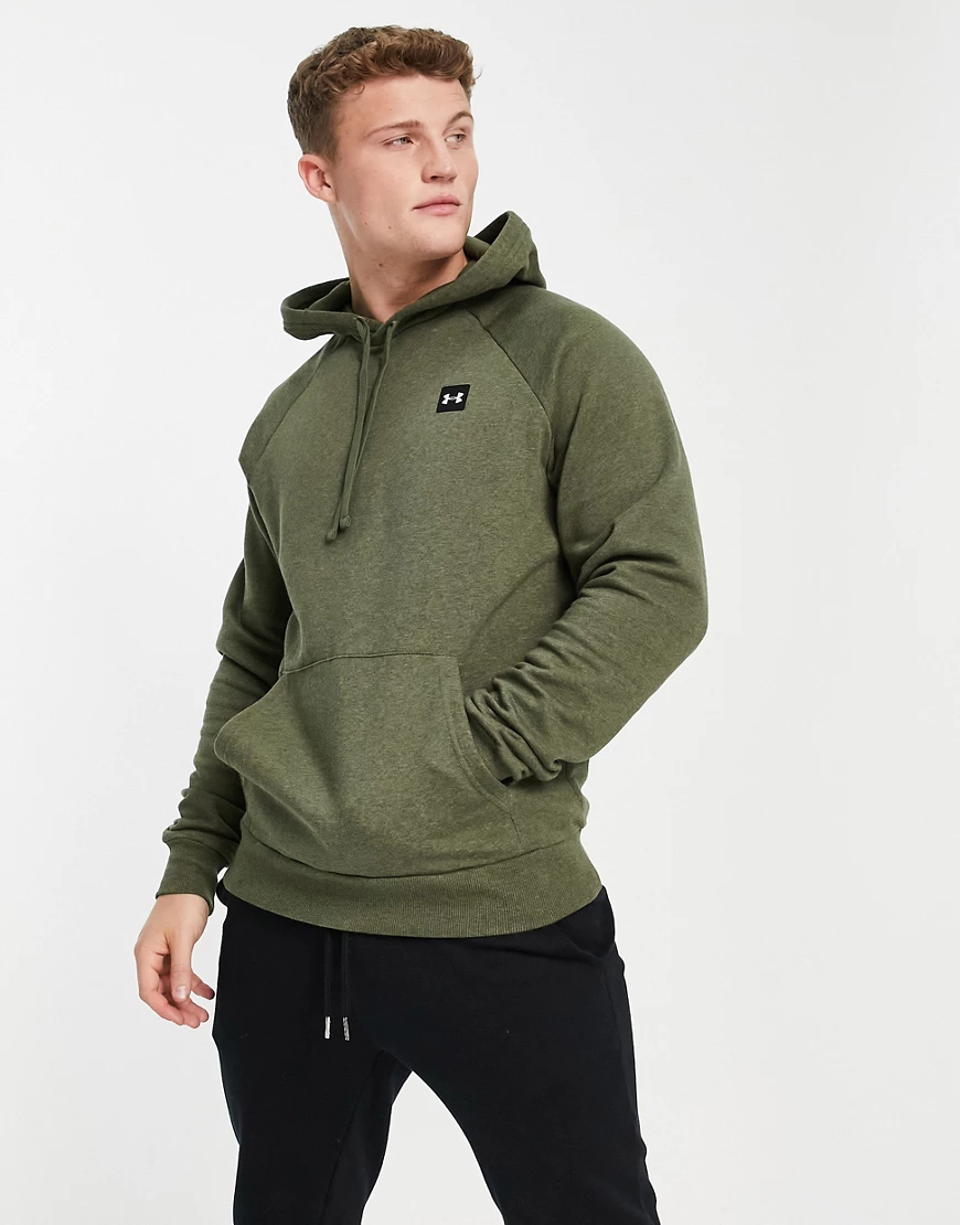 Under Armour – Rival – Kapuzenpullover aus Fleece in Khaki-Grün günstig online kaufen