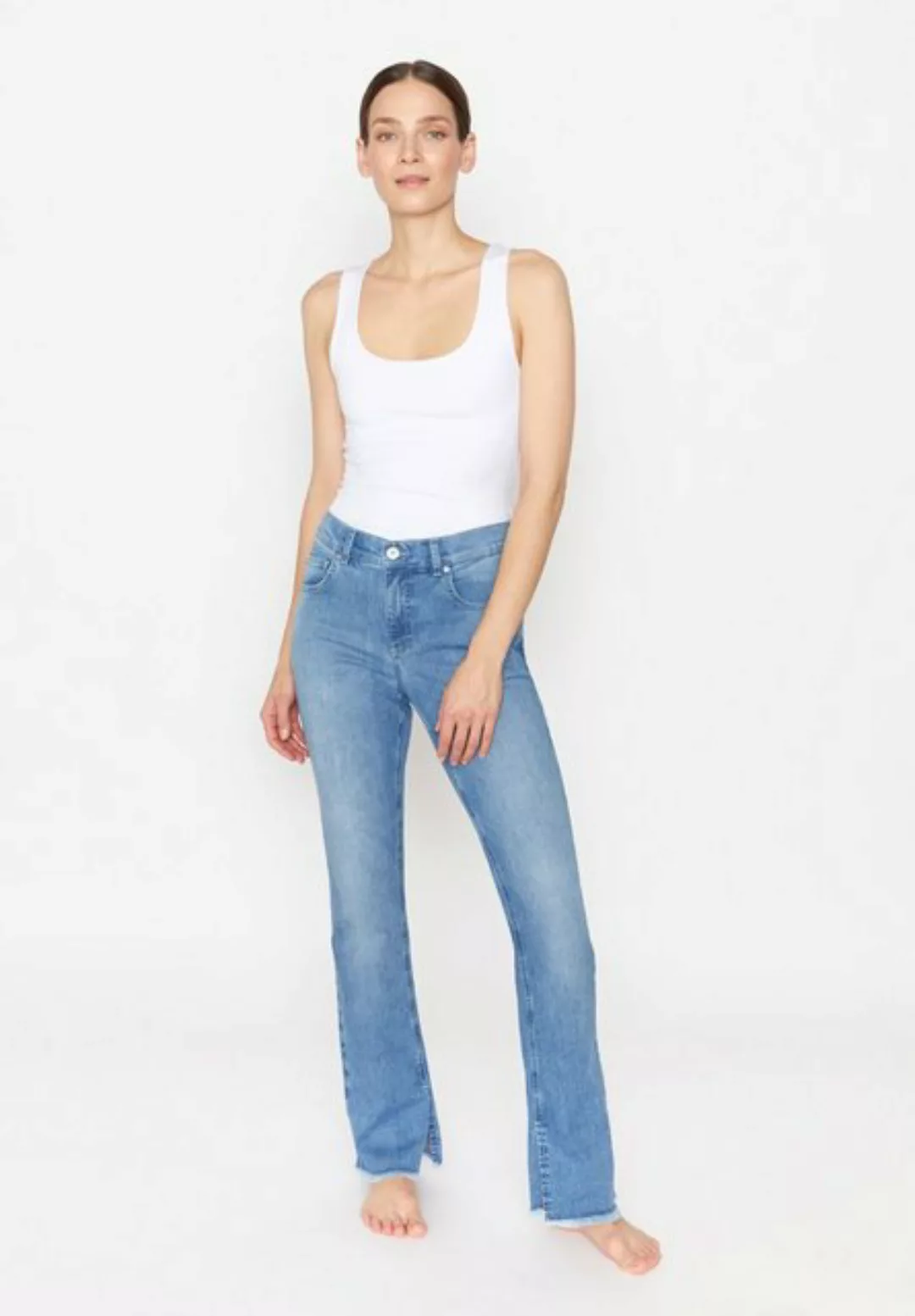 ANGELS Bootcut-Jeans LENI SLIT FRINGE günstig online kaufen