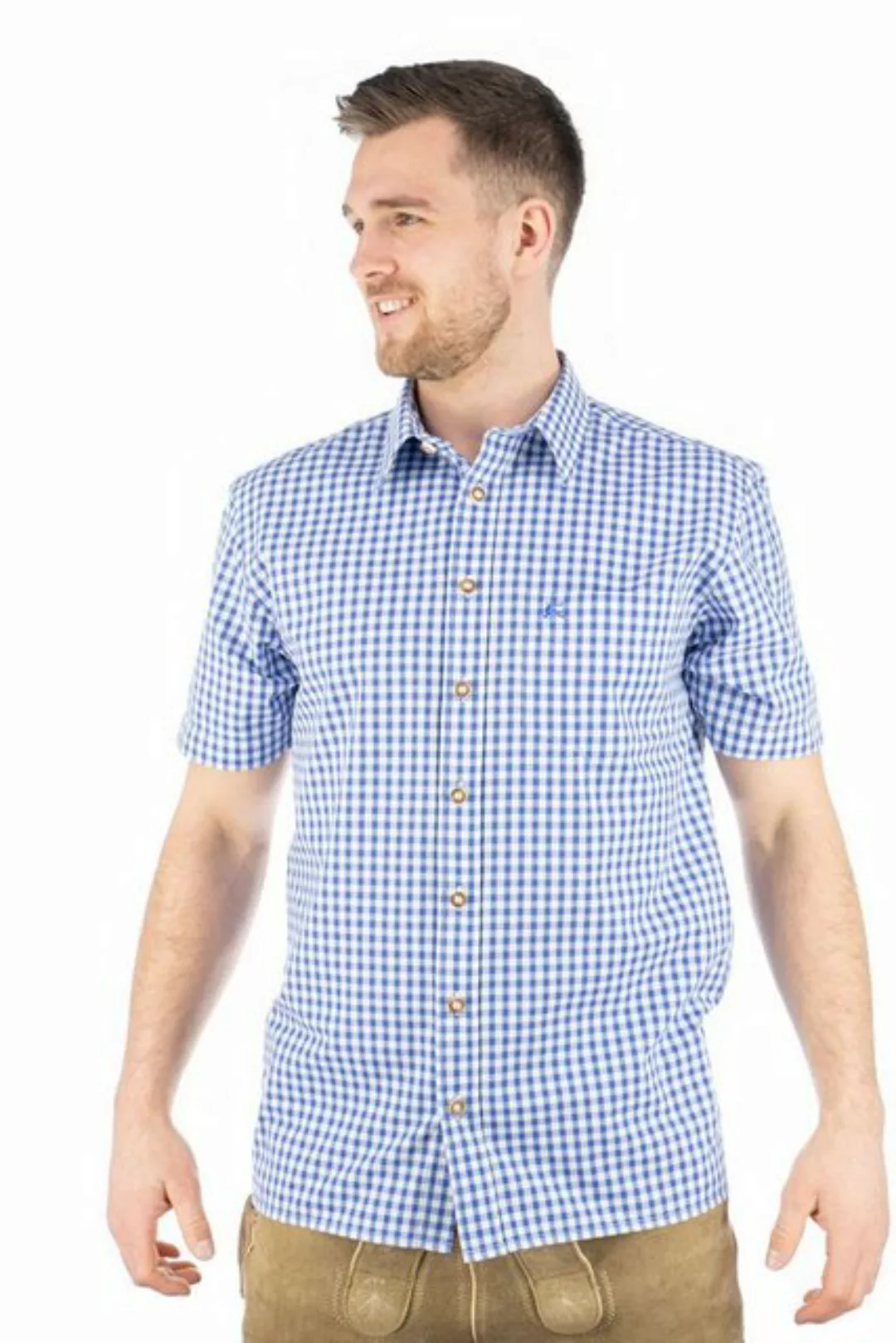 OS-Trachten Trachtenhemd Zihul Kurzarmhemd mit aufgesetzter Brusttasche mit günstig online kaufen