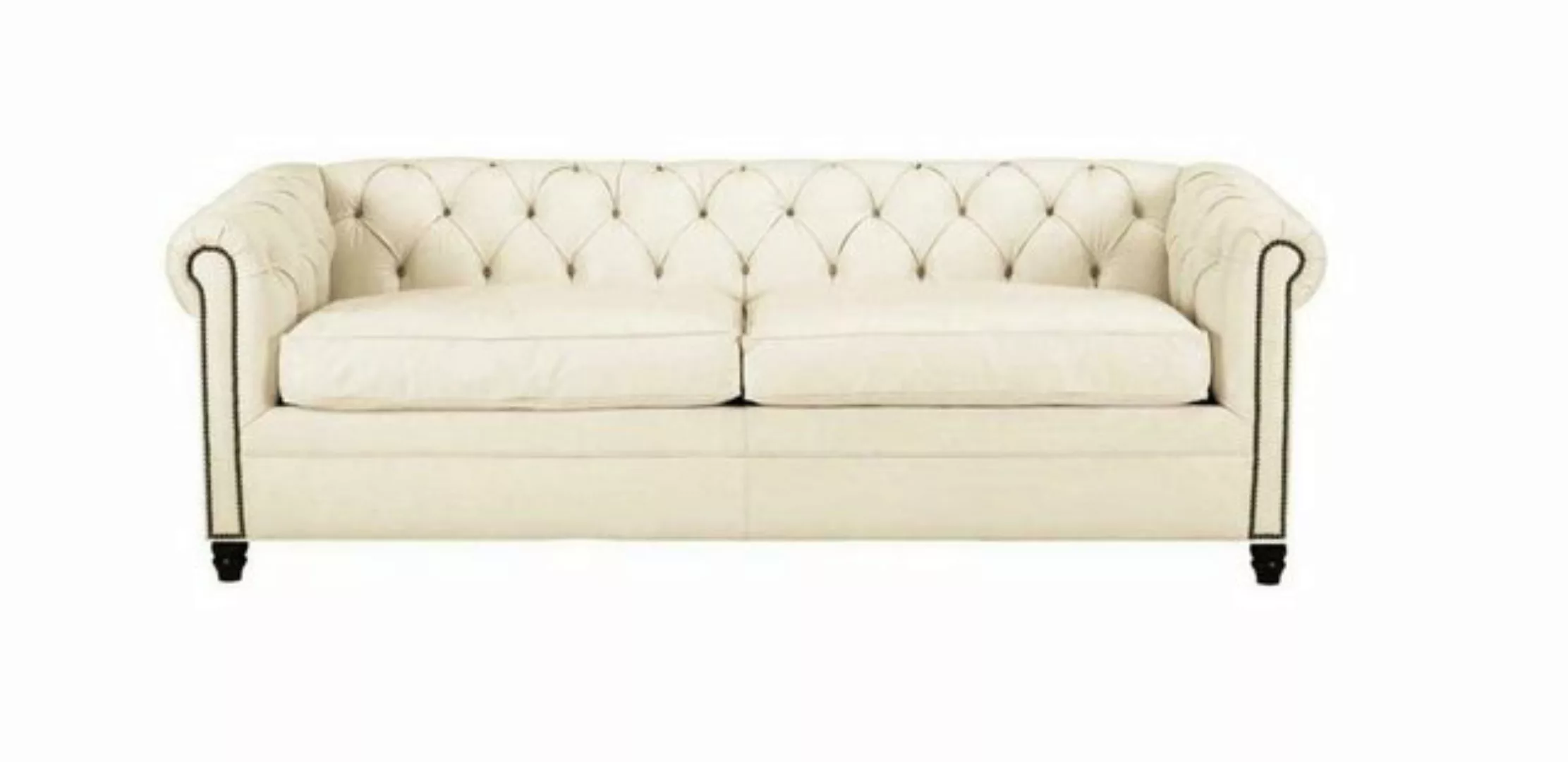 JVmoebel Sofa Weiß Chesterfield Modern Design Dreisitzer Couchen Leder, Mad günstig online kaufen