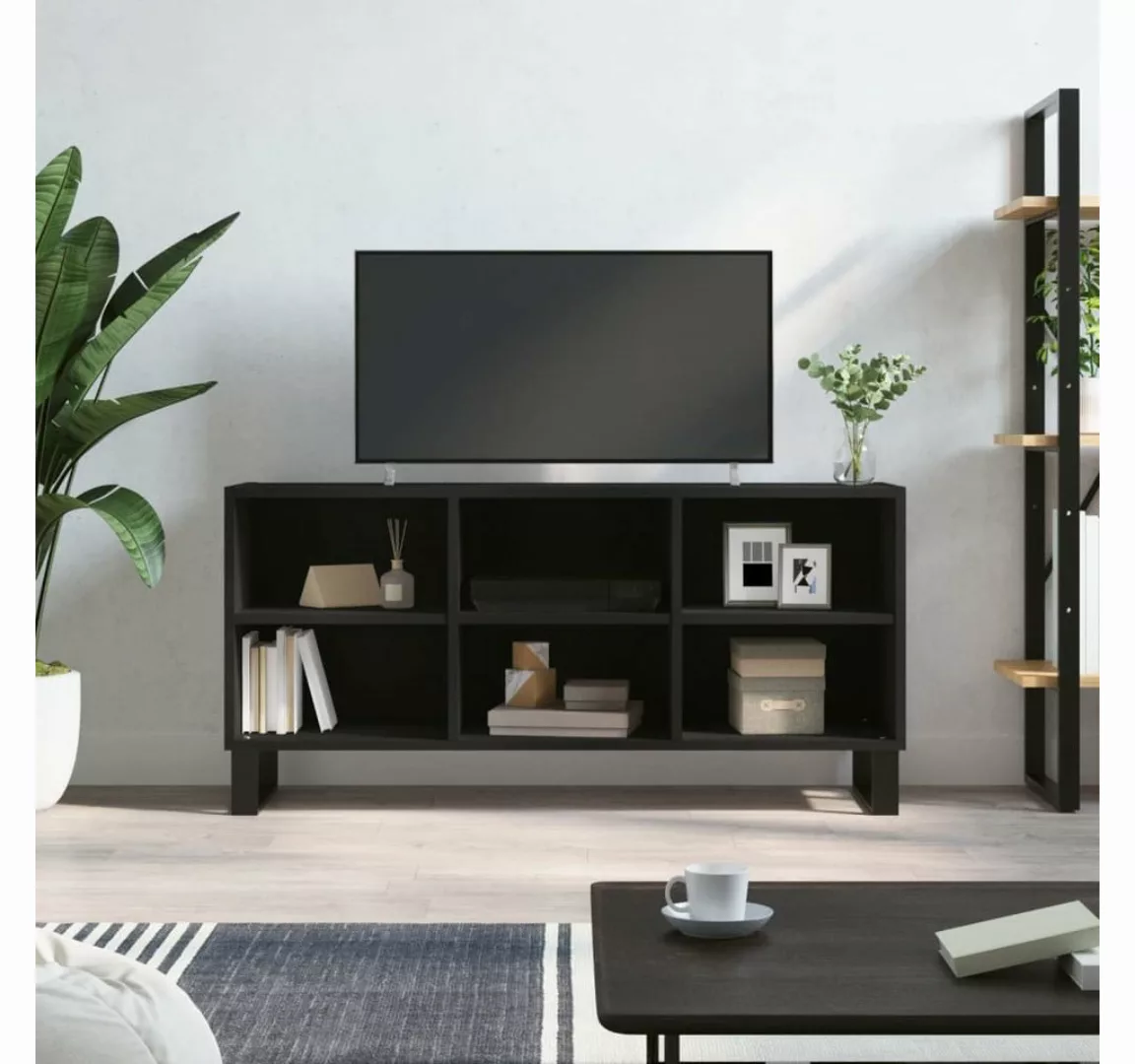 furnicato TV-Schrank Schwarz 103,5x30x50 cm Holzwerkstoff günstig online kaufen