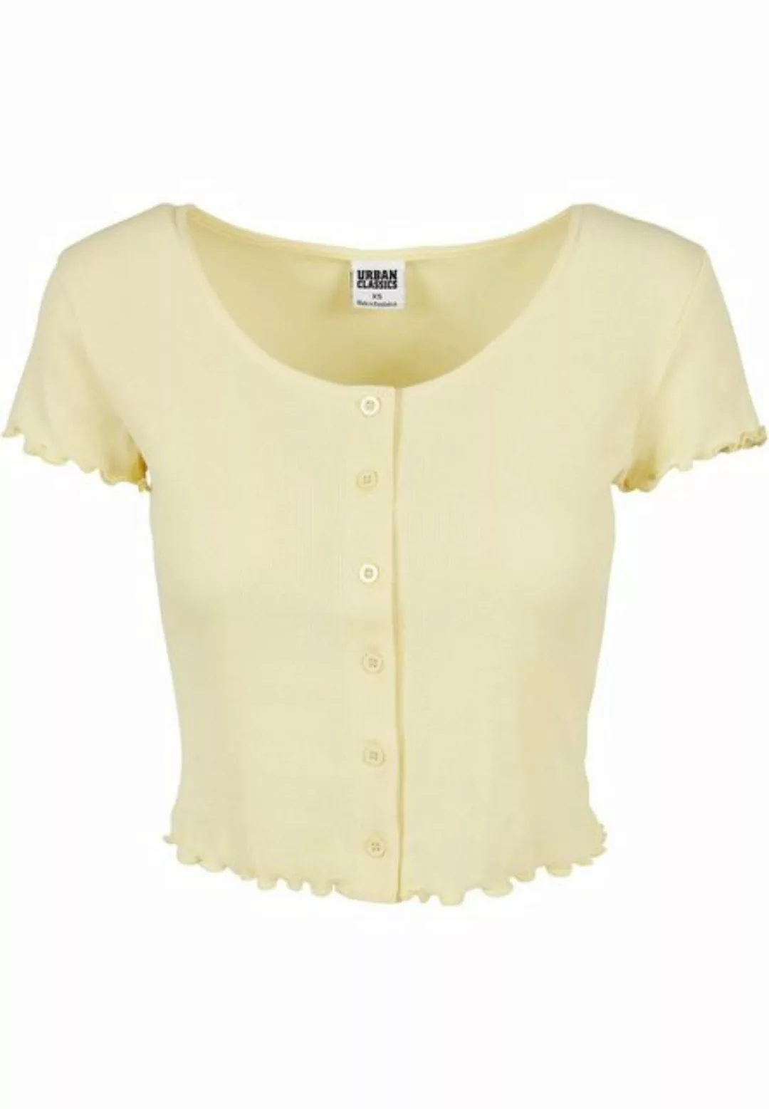 URBAN CLASSICS Kurzarmshirt Urban Classics Damen Ladies Cropped Button Up R günstig online kaufen