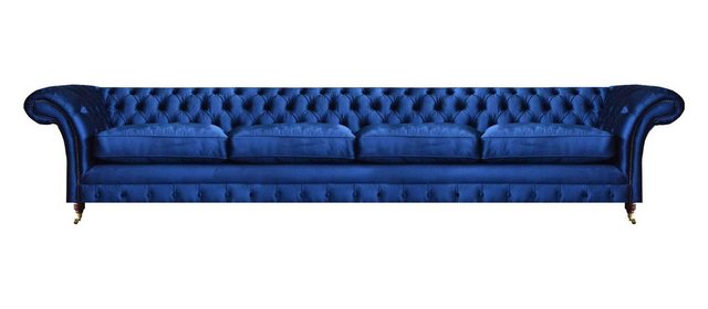 Xlmoebel Sofa Hochwertiges zeitgemäßes Sitzmöbel Viersitzer Sofa Blau Chest günstig online kaufen