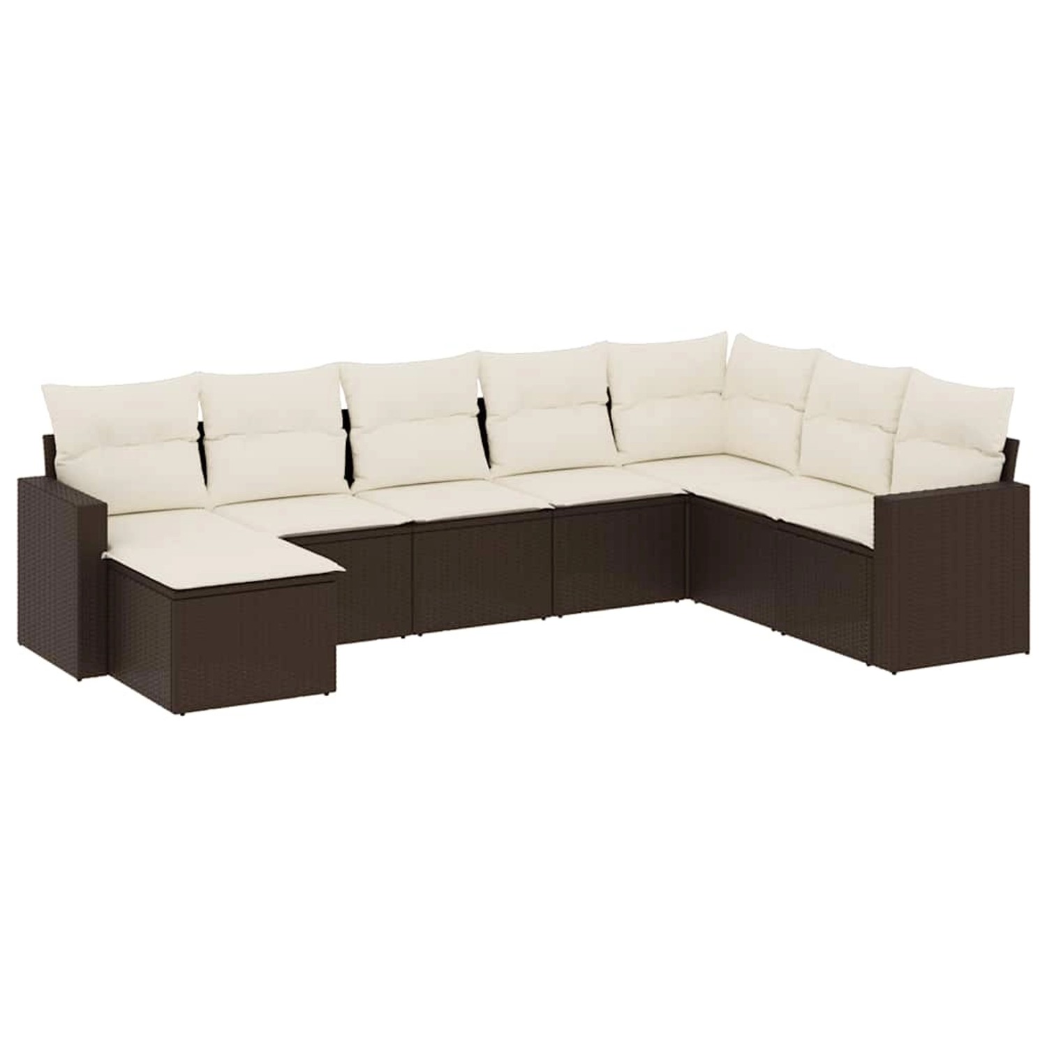 vidaXL 8-Tlg Garten-Sofagarnitur mit Kissen Braun Poly Rattan 3219353 günstig online kaufen