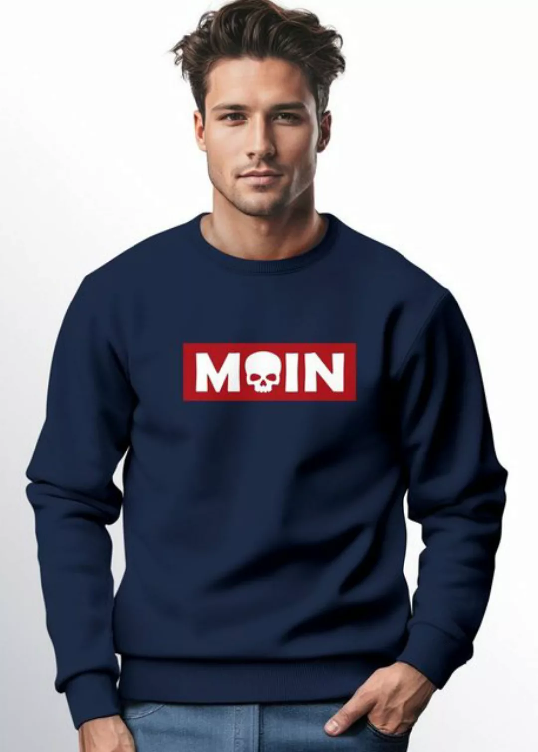 Neverless Sweatshirt Sweatshirt Herren Moin Skull Totenkopf Aufdruck Nordis günstig online kaufen