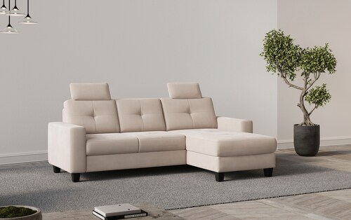 Places of Style Ecksofa »Varese«, wahlweise mit Bettfunktion und Bettkasten günstig online kaufen