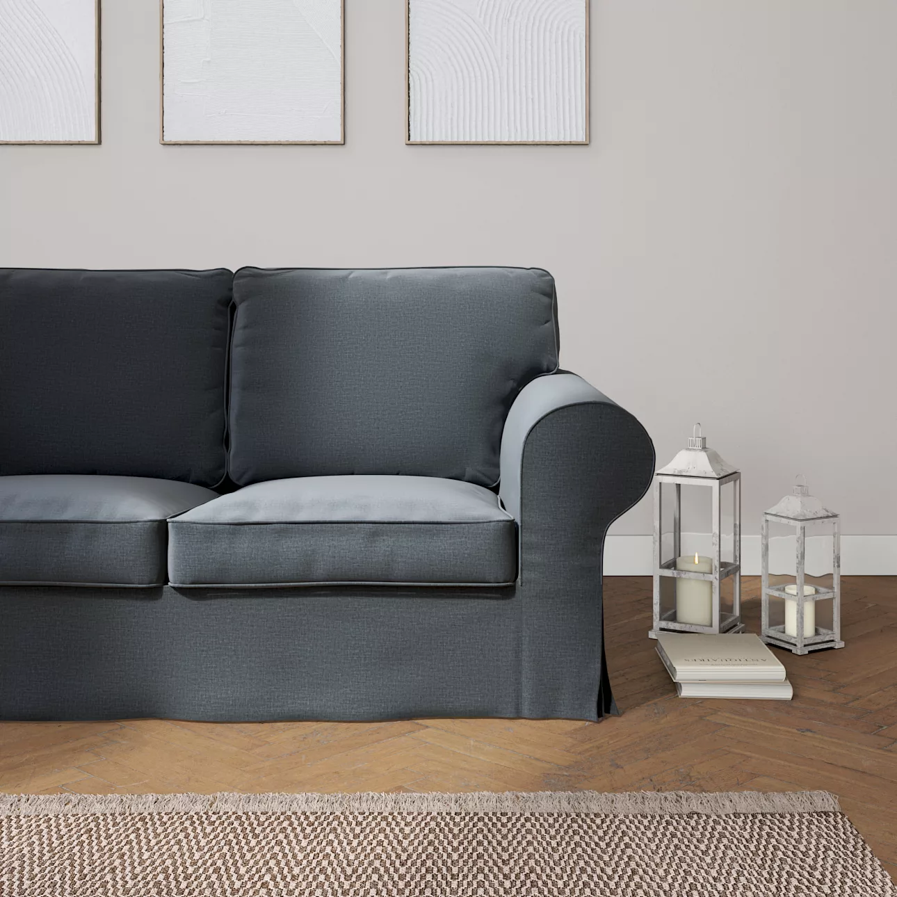 Bezug für Ektorp 2-Sitzer Schlafsofa ALTES Modell, graphite, Sofabezug Ekto günstig online kaufen