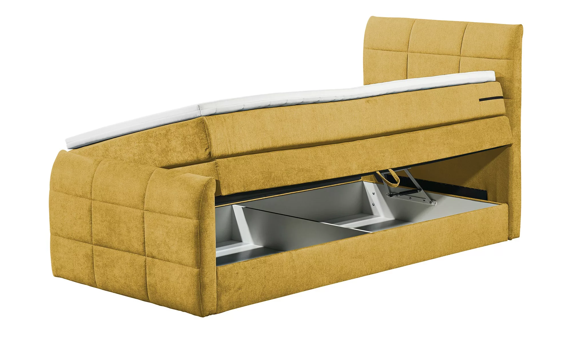 uno Boxspringbett mit Bettkasten - gelb - 103 cm - 113 cm - Betten > Boxspr günstig online kaufen