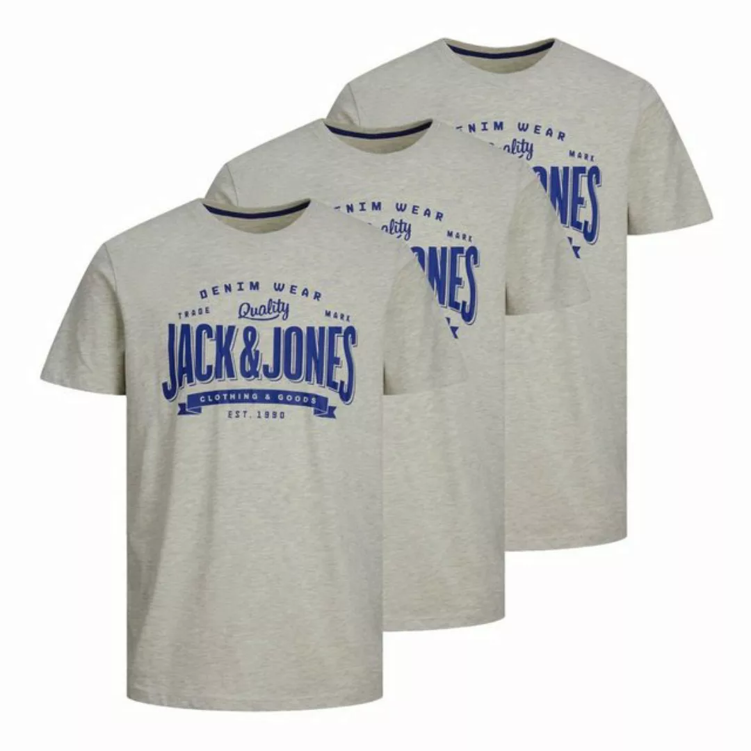 Jack & Jones T-Shirt 3er Pack JJelogo Tee SS O-Neck mit Logo-Print auf der günstig online kaufen