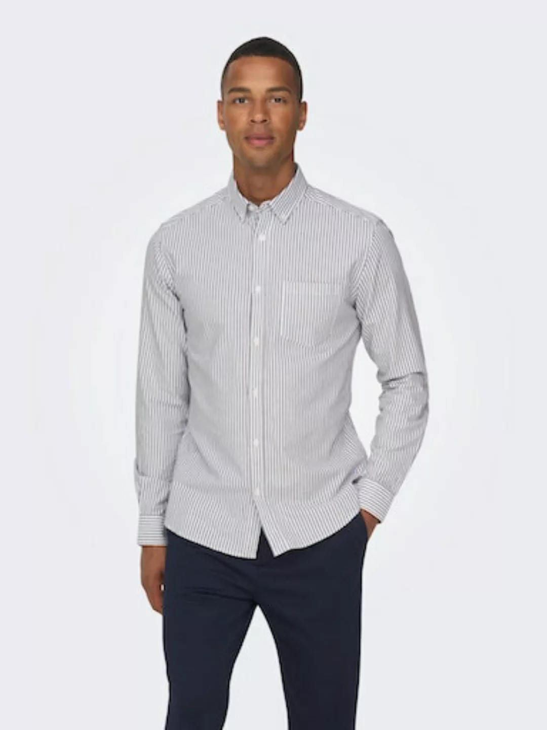 ONLY & SONS Langarmhemd ONSALVARO LS OXFORD STRIPE SHIRT günstig online kaufen