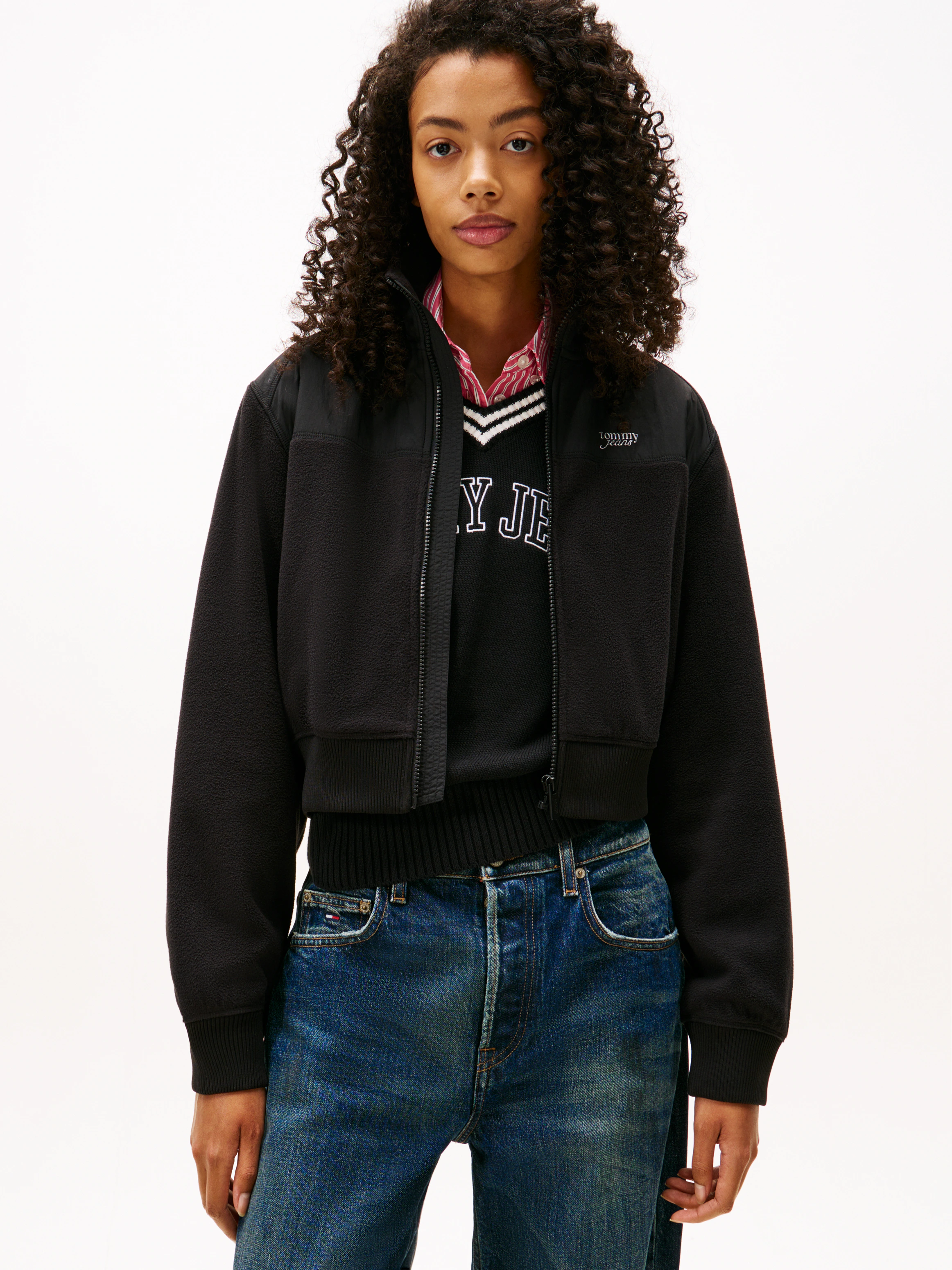 Tommy Jeans Sweatjacke "TJW FABRIC MIX FLEECE ZIP THRU", aus weicher Fleece günstig online kaufen