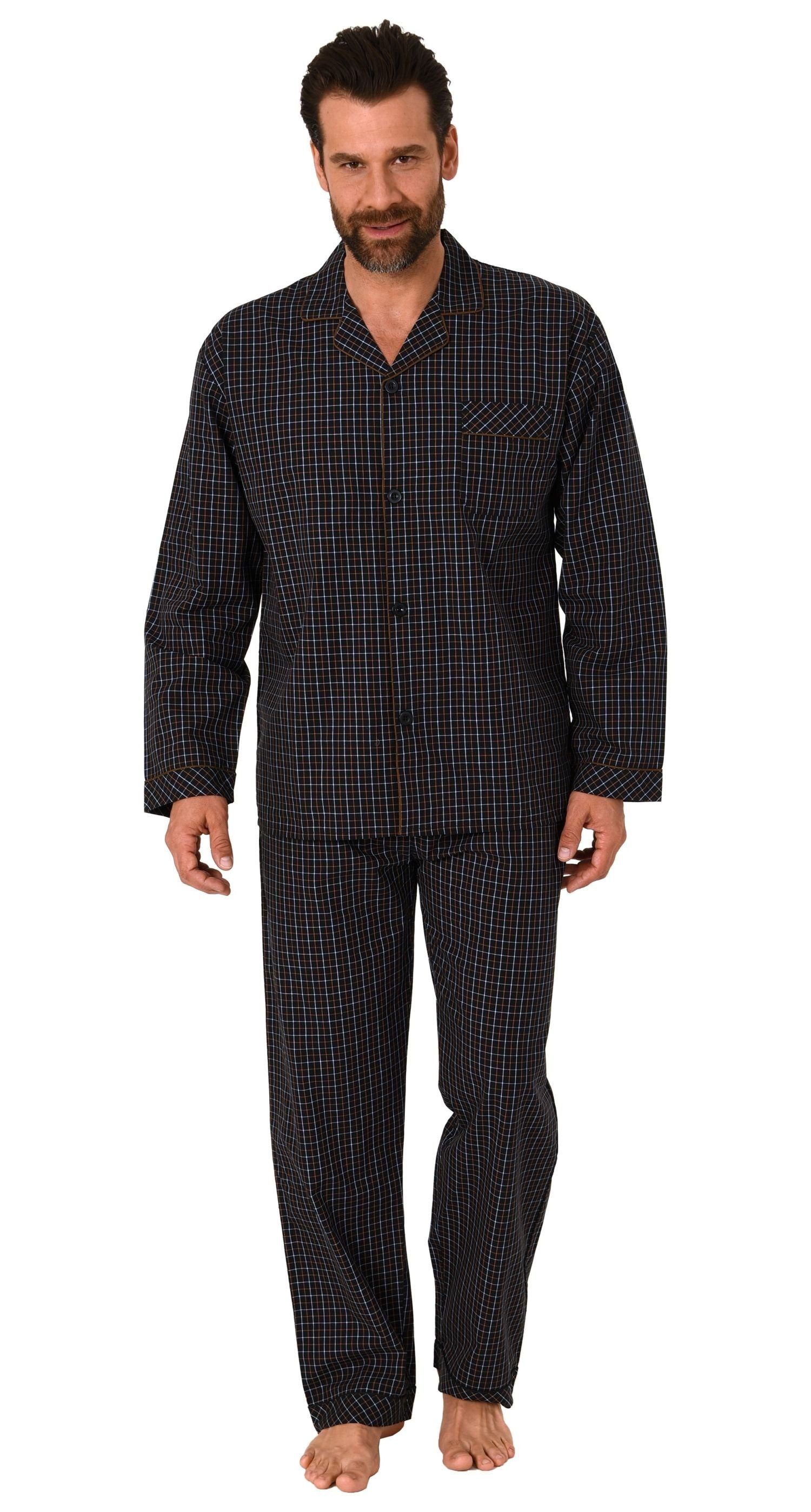 Normann Pyjama Gewebter Herren Pyjama, durchknöpfbarer günstig online kaufen
