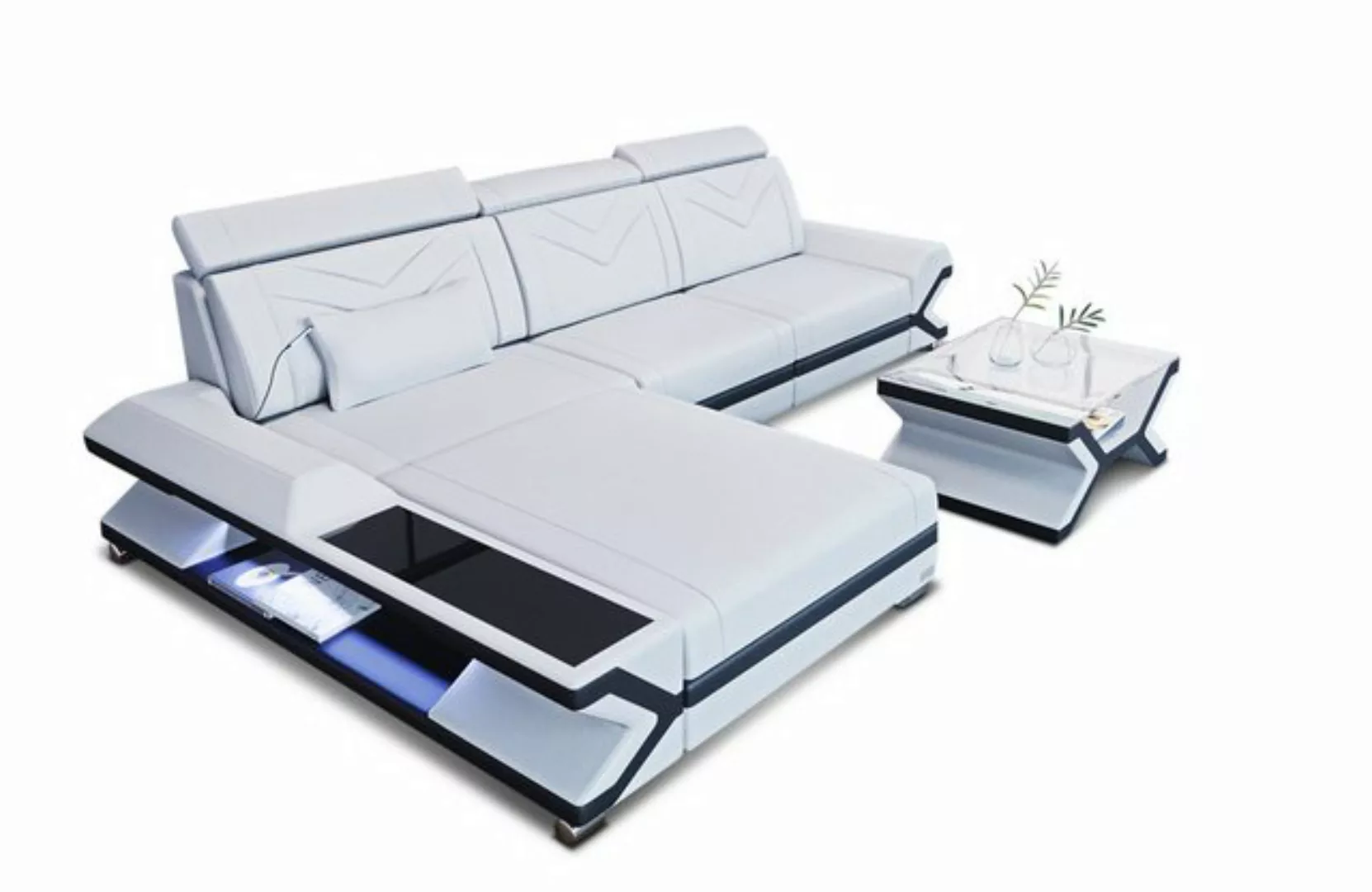 Sofa Dreams Ecksofa Ledercouch Ledersofa Napoli L Form Leder Sofa, Couch, m günstig online kaufen