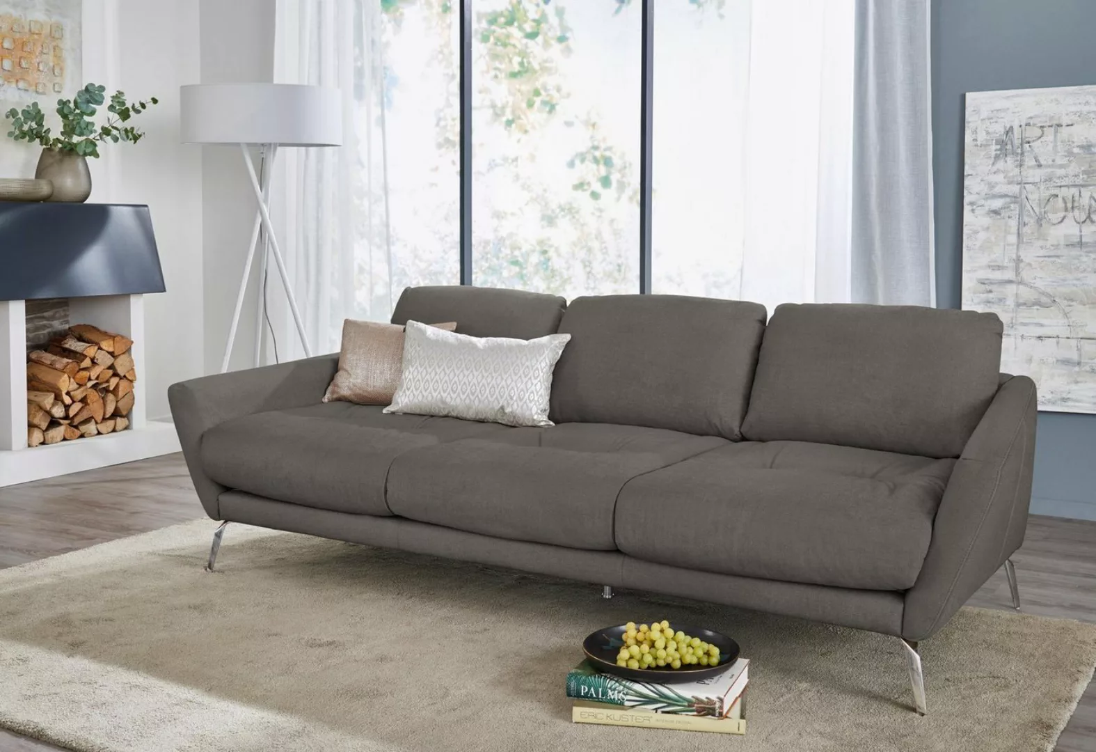 W.SCHILLIG Big-Sofa softy, mit dekorativer Heftung im Sitz, Füße Chrom glän günstig online kaufen