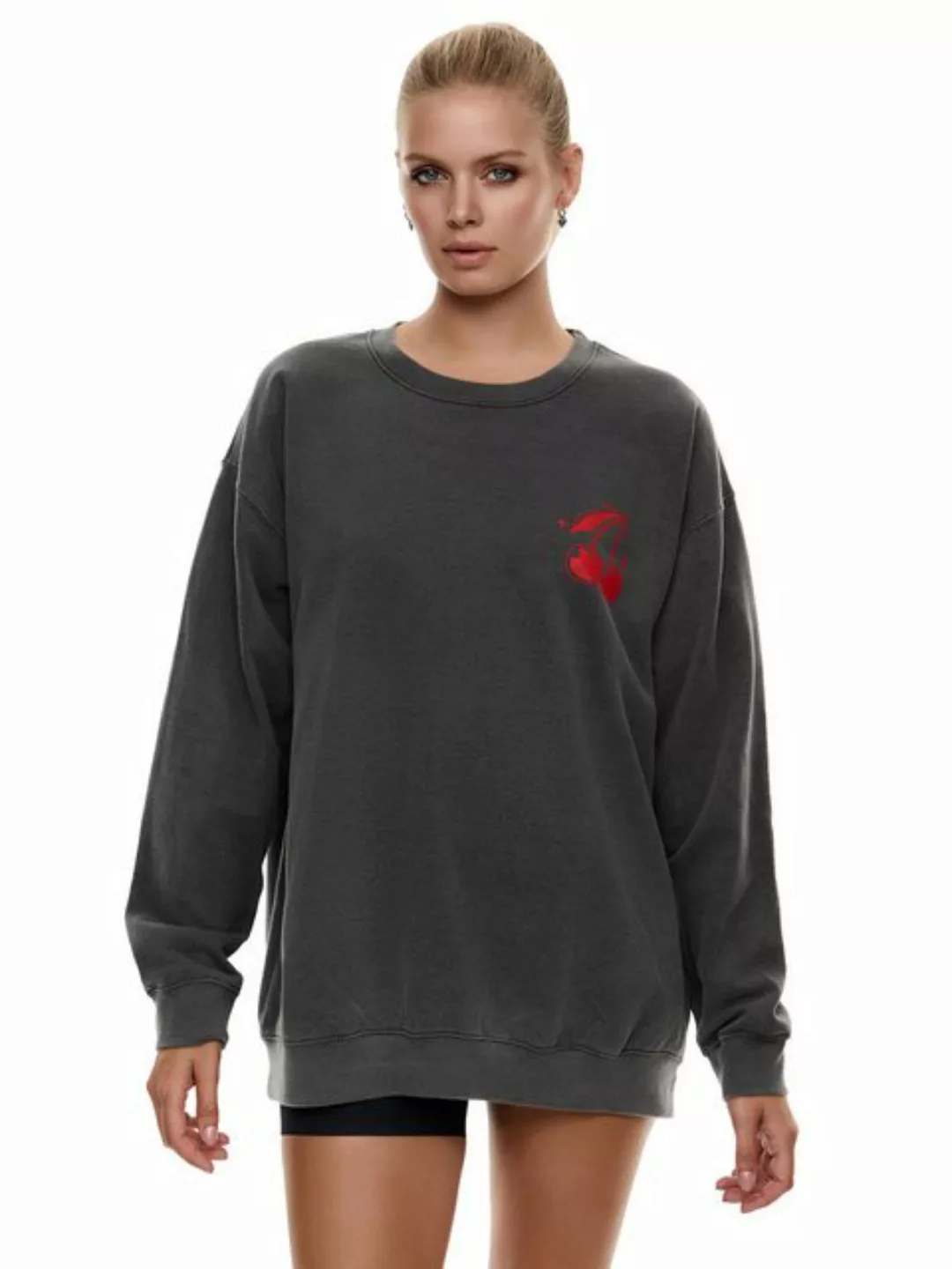 Worldclassca Sweatshirt Worldclassca Oversized Sweatshirt Print Langarm Pul günstig online kaufen